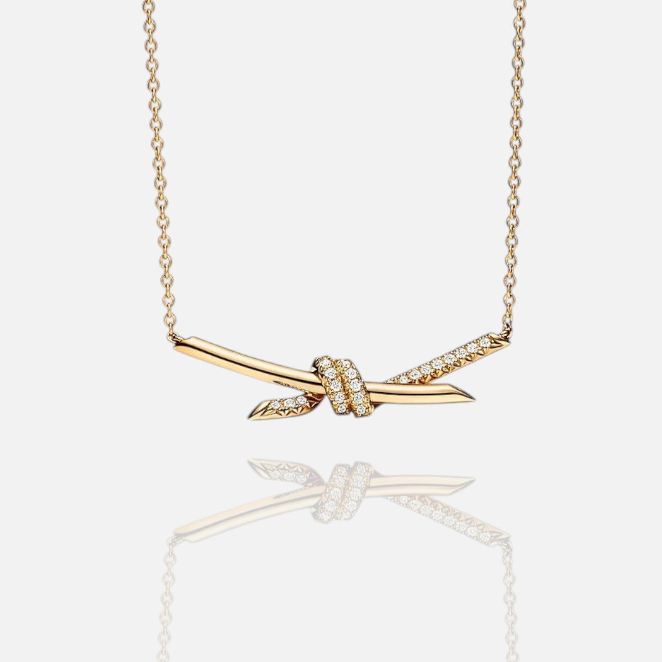 Avelune Knot Pendant Adjustable Necklace – Gold