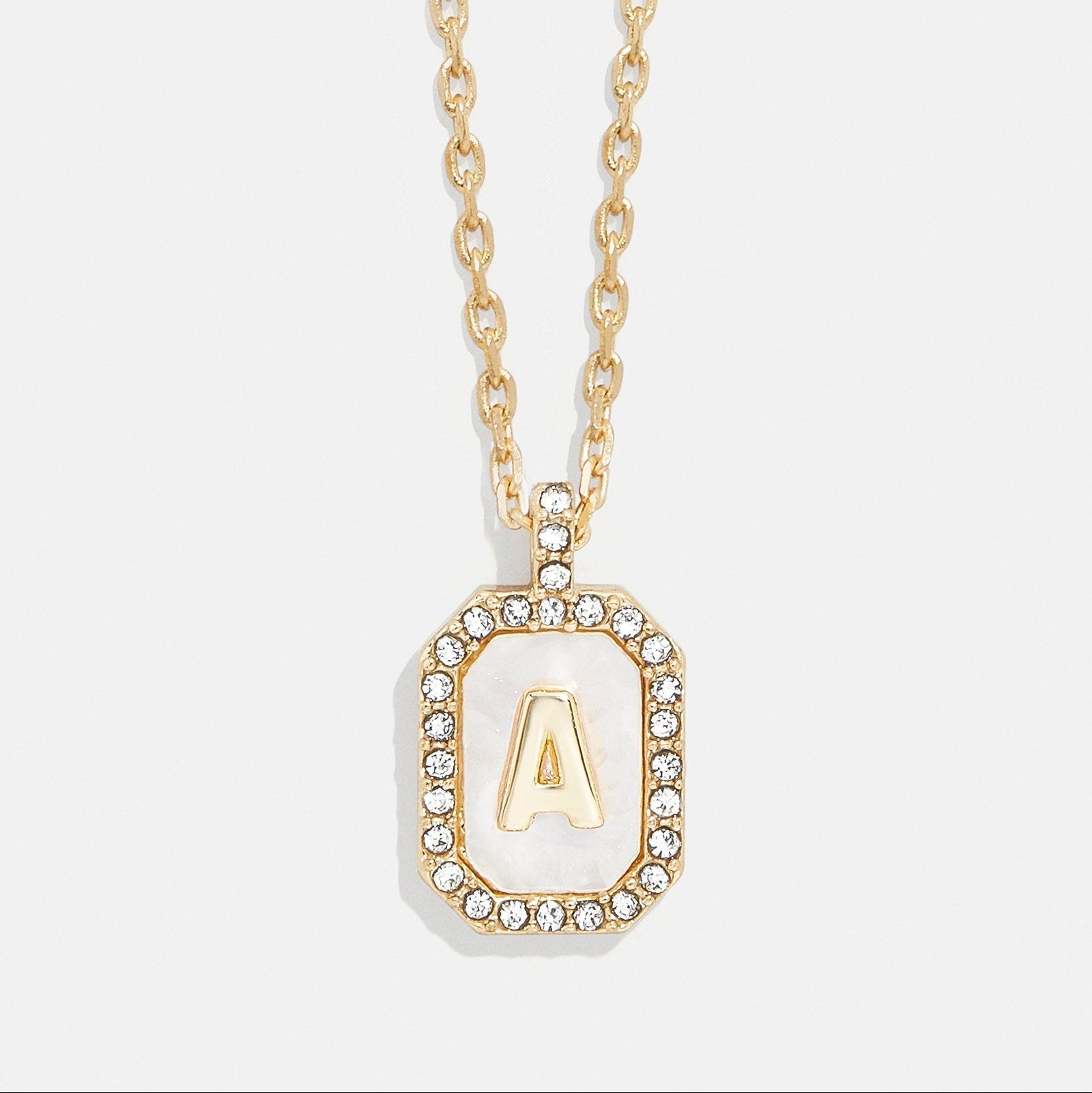 Mother of Pearl Initial Pendant Necklace