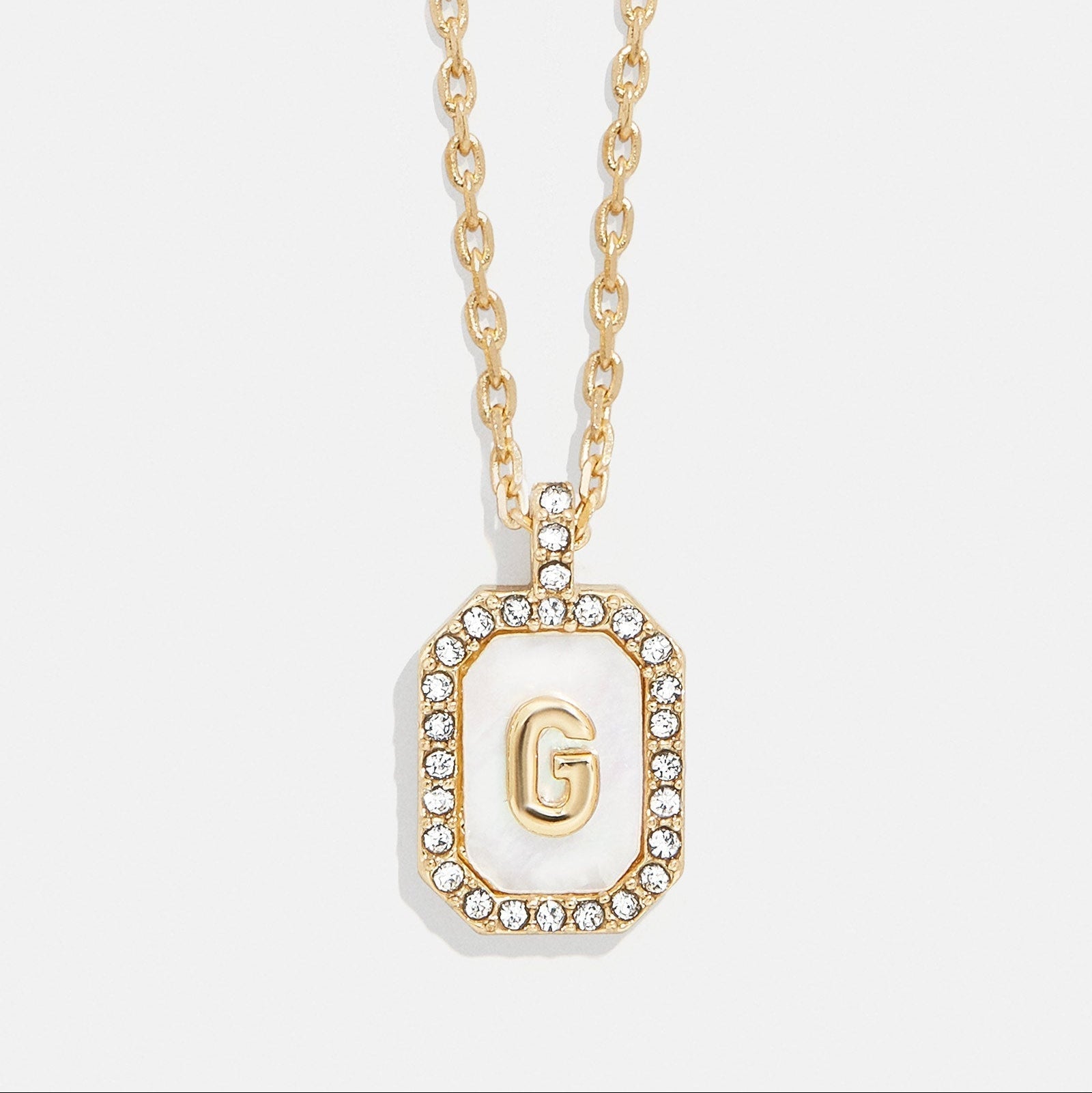 Mother of Pearl Initial Pendant Necklace