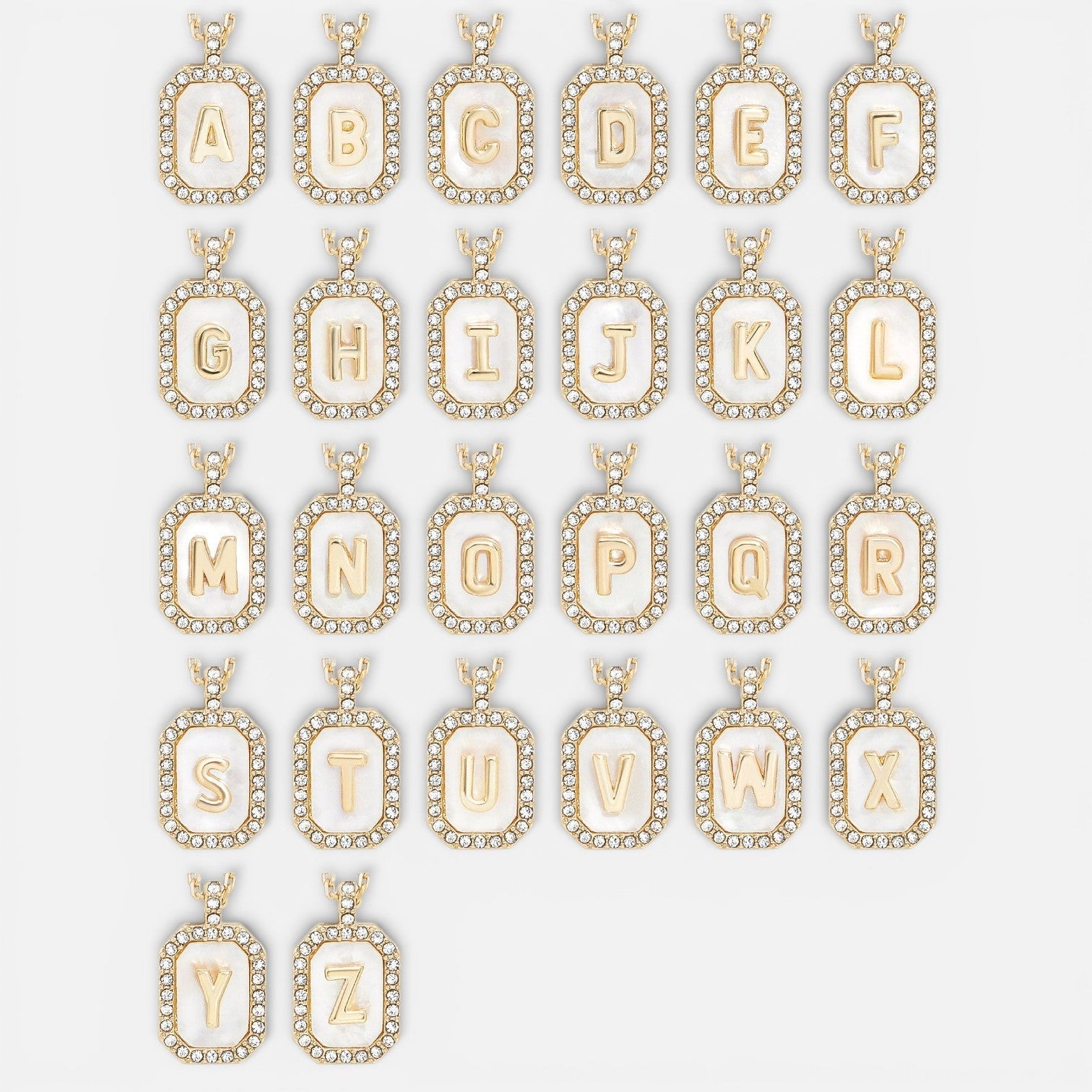 Mother of Pearl Initial Pendant Necklace