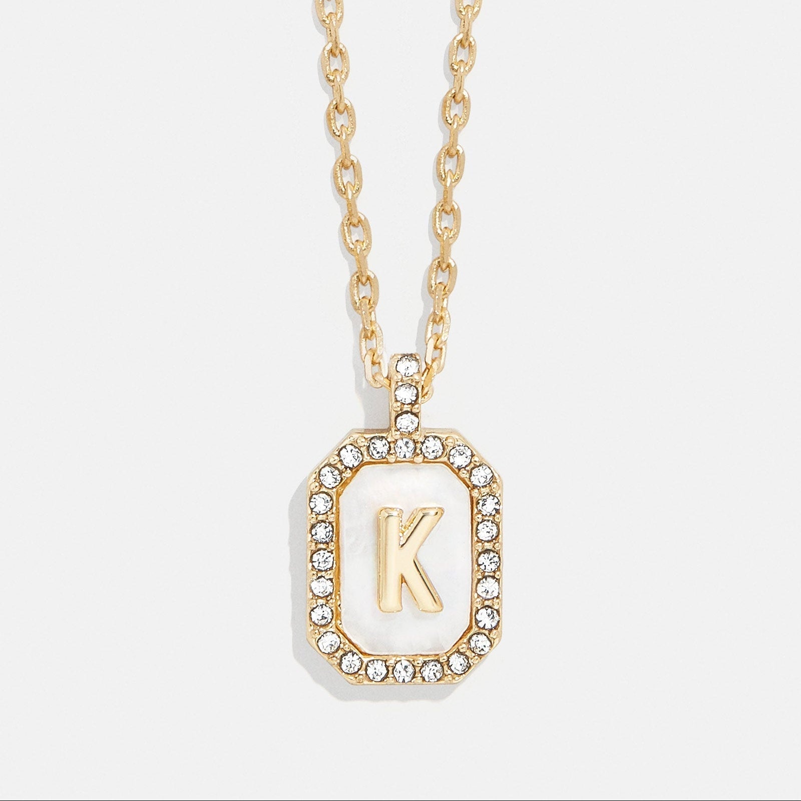 Mother of Pearl Initial Pendant Necklace