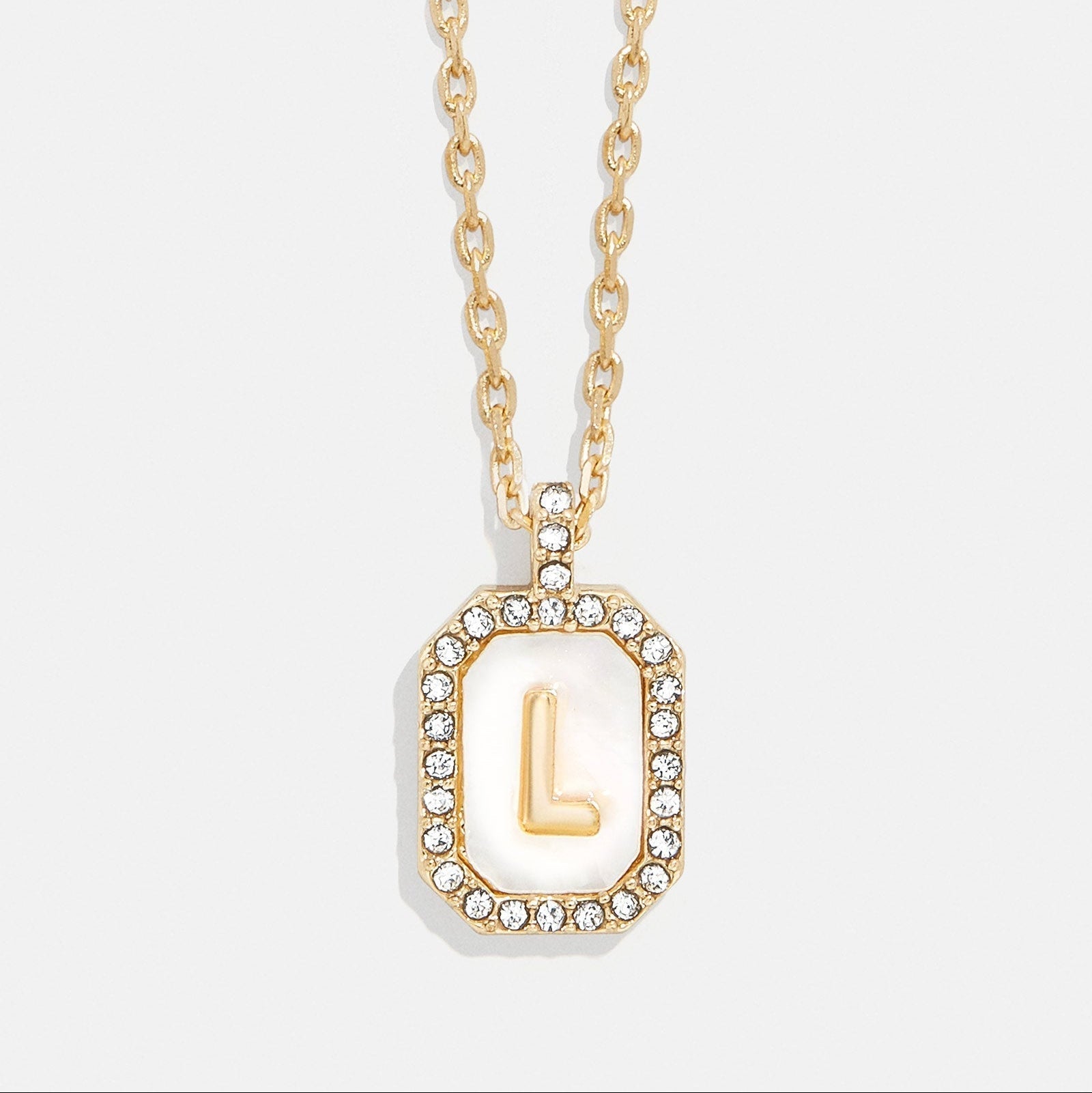 Mother of Pearl Initial Pendant Necklace