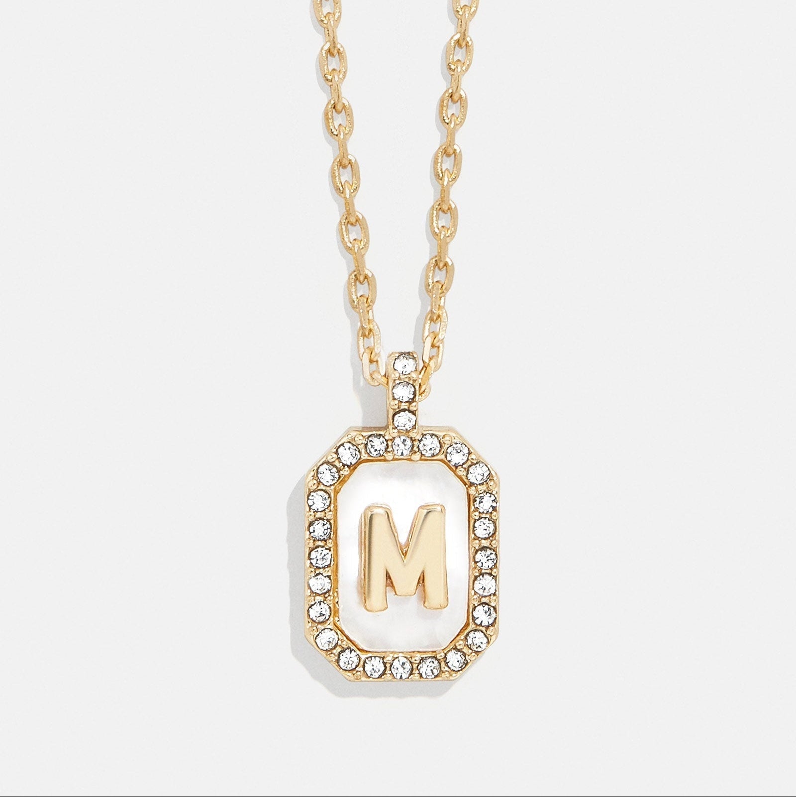 Mother of Pearl Initial Pendant Necklace
