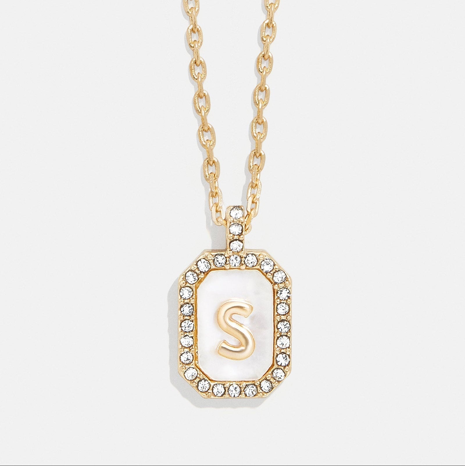 Mother of Pearl Initial Pendant Necklace