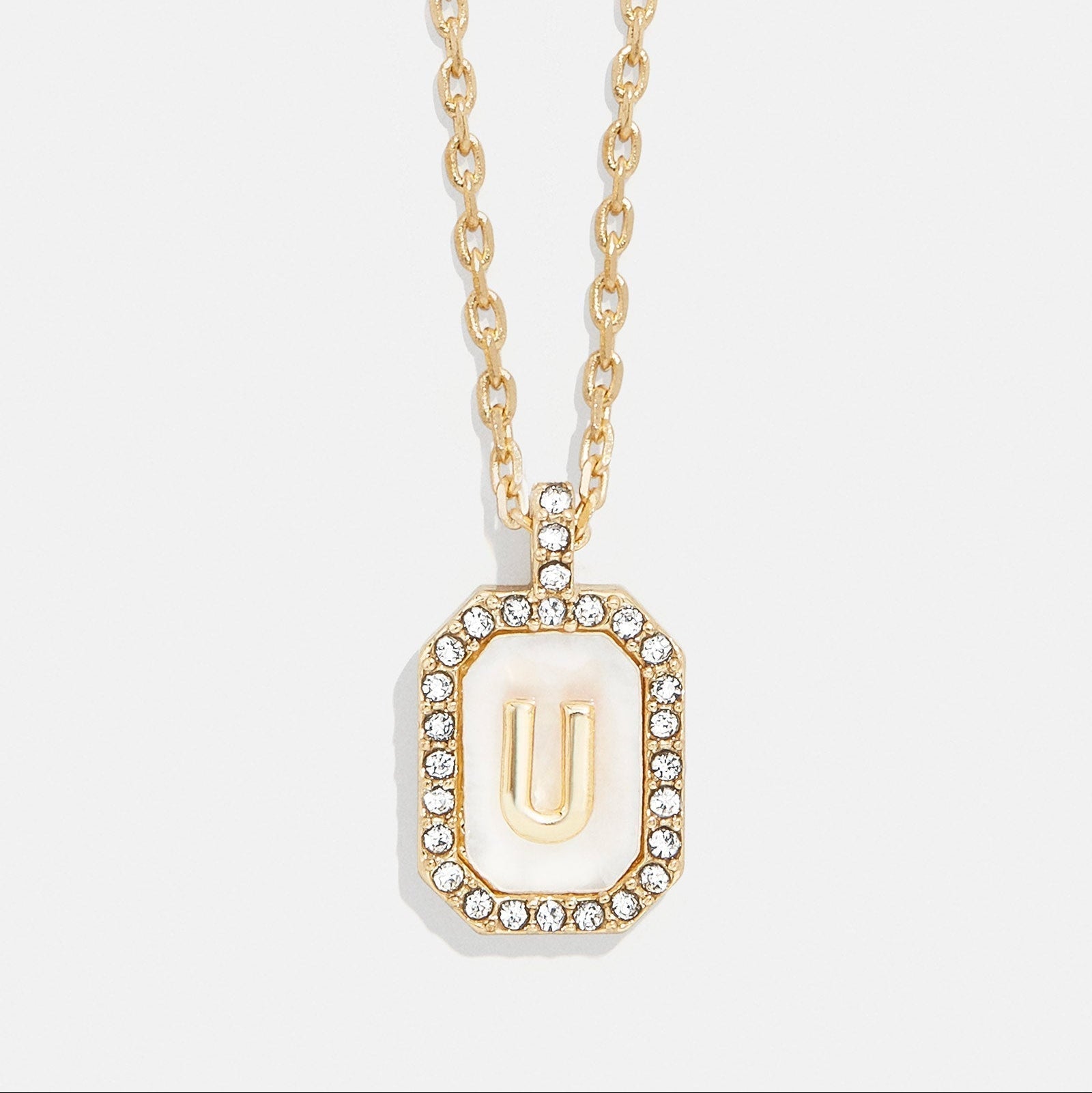 Mother of Pearl Initial Pendant Necklace