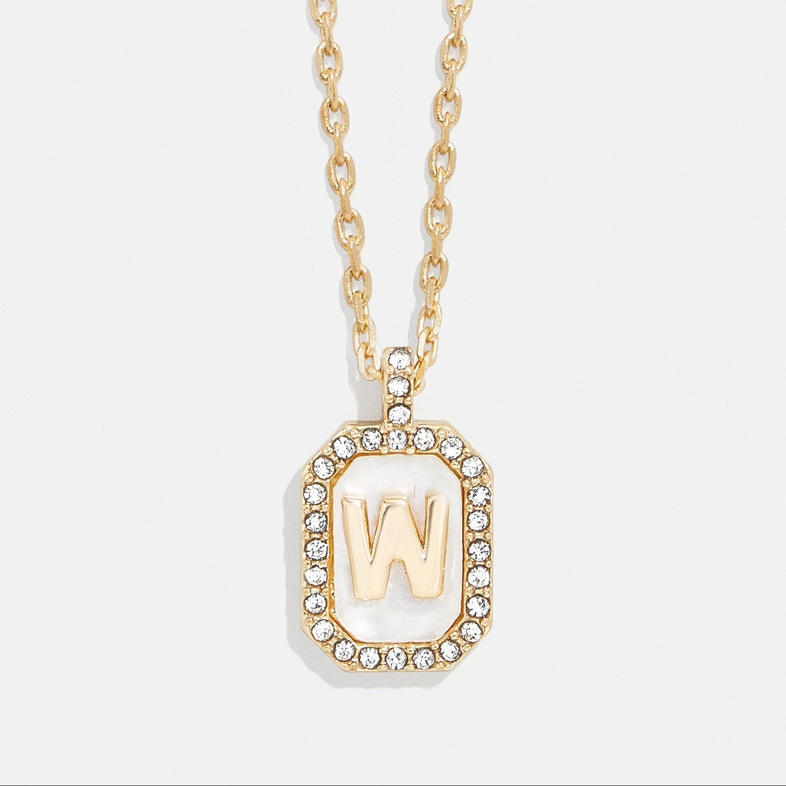 Mother of Pearl Initial Pendant Necklace