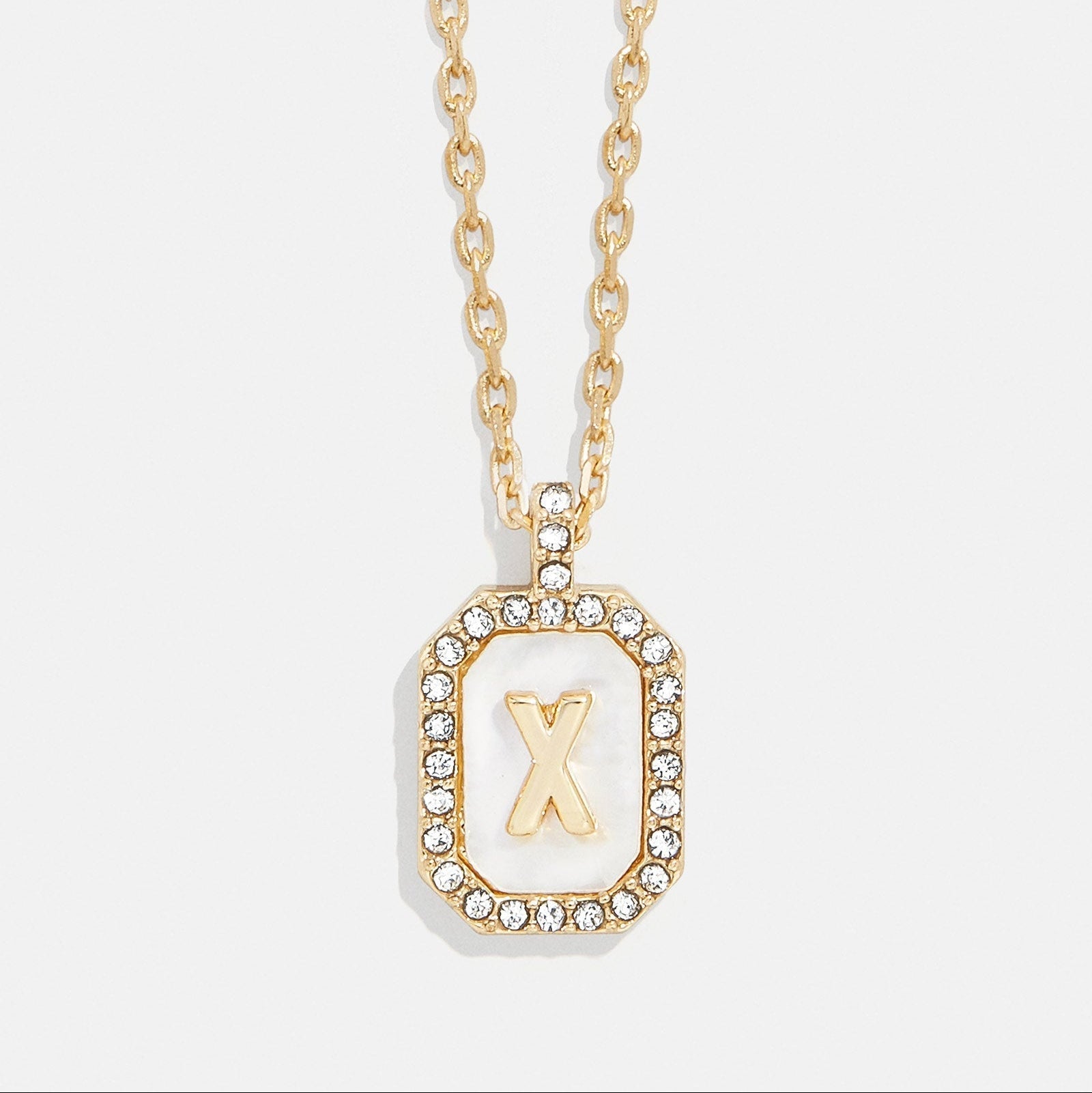 Mother of Pearl Initial Pendant Necklace