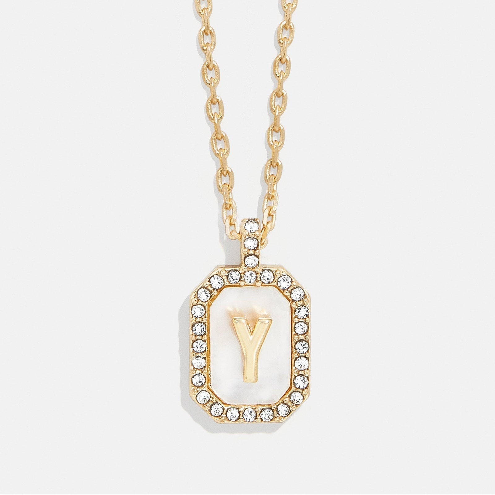 Mother of Pearl Initial Pendant Necklace