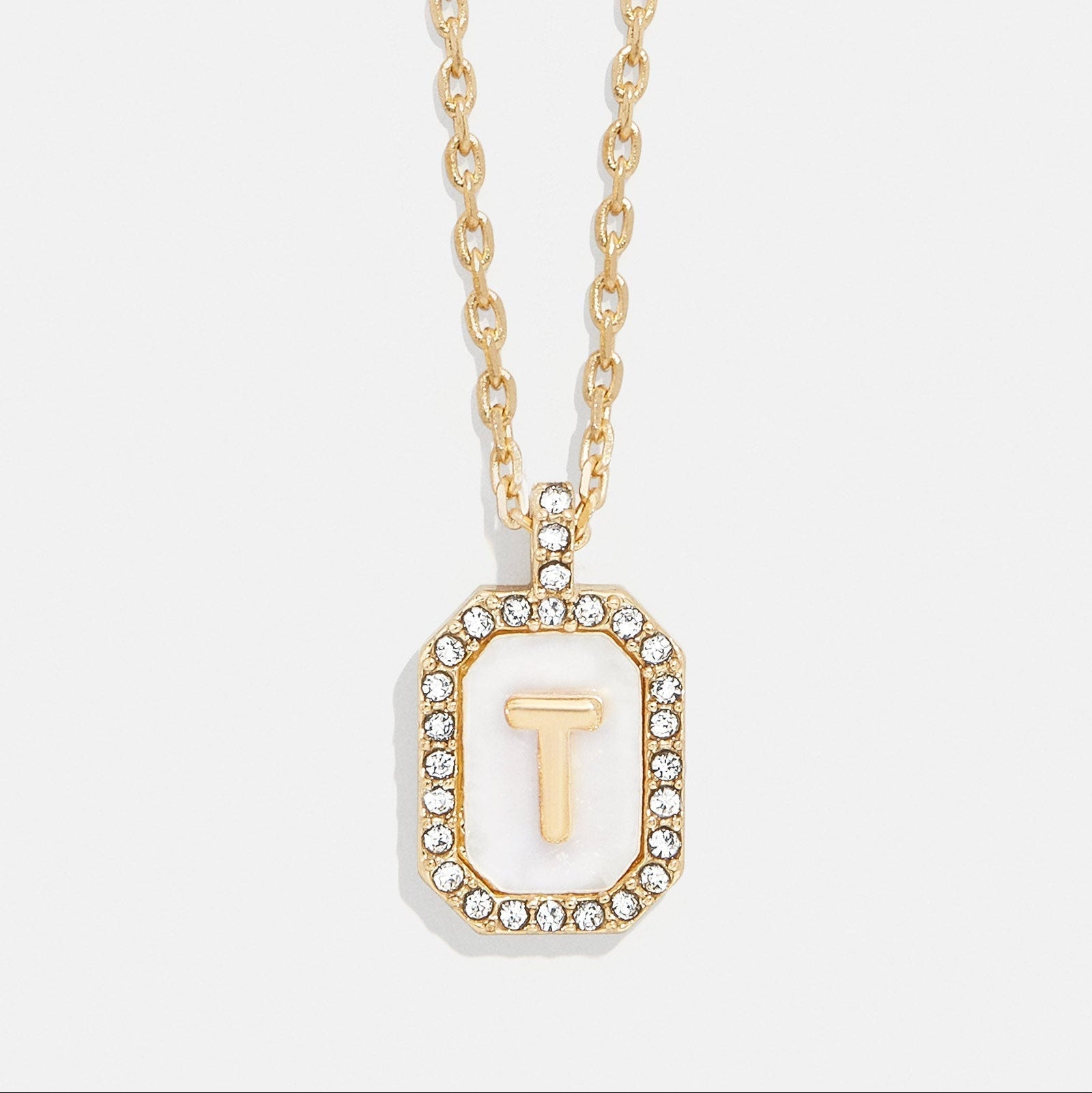 Mother of Pearl Initial Pendant Necklace