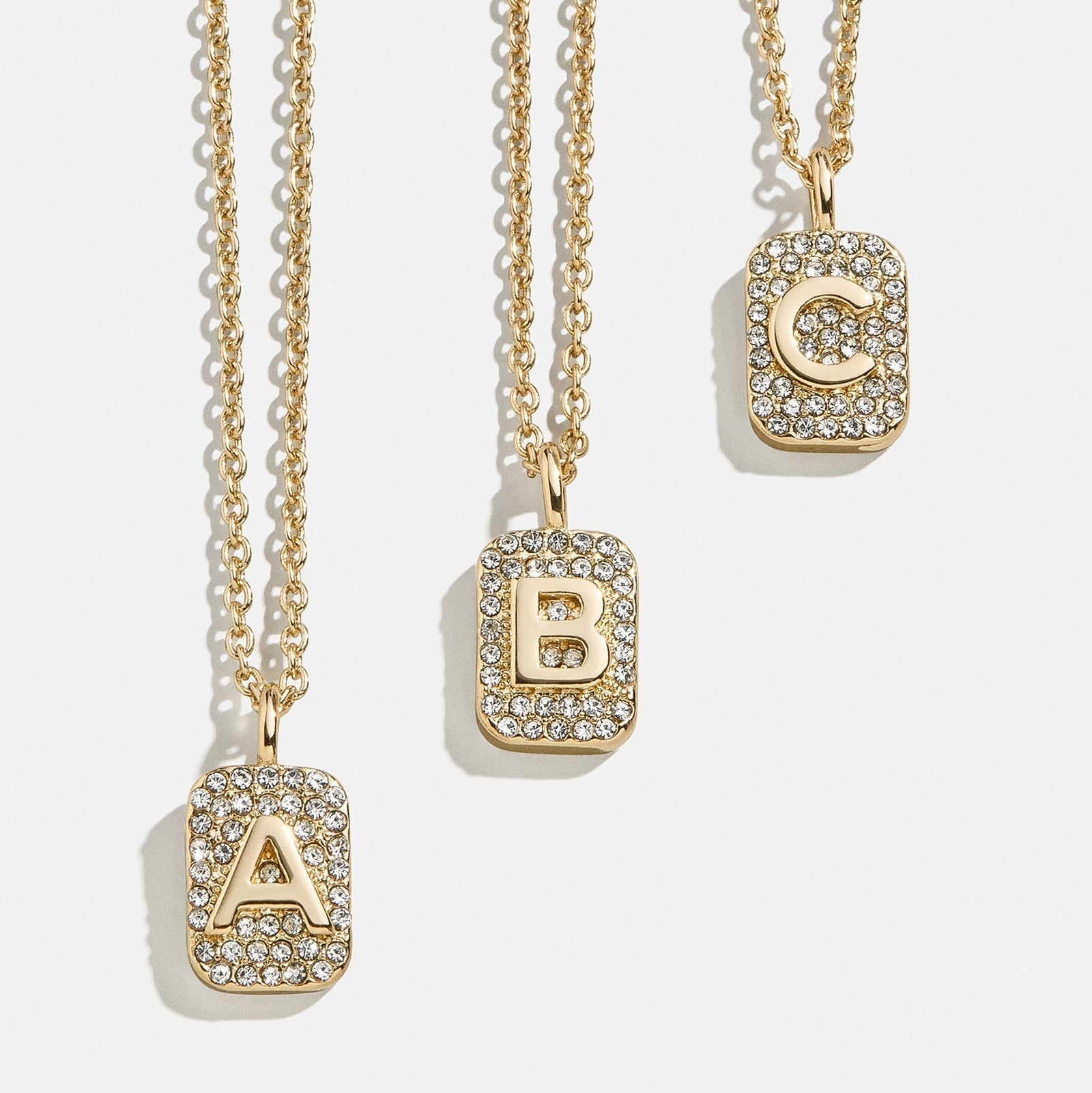Block Letter Initial Necklace – gold