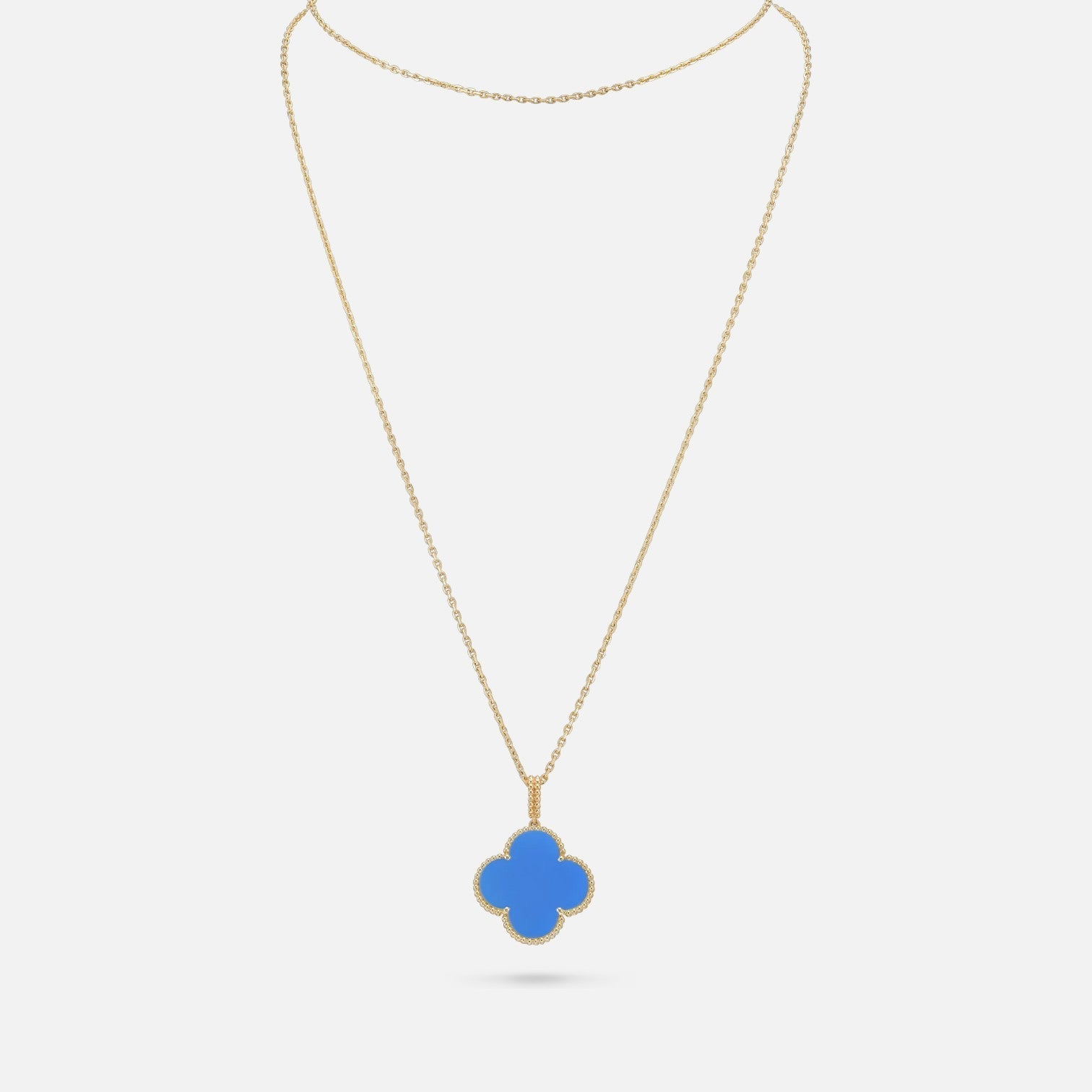 Lucky Clover Pendant Necklace – Long Chain