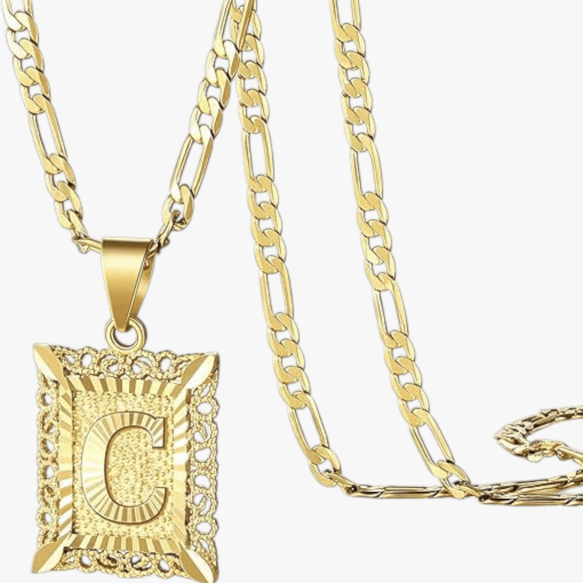 Square Initial Letter Necklace