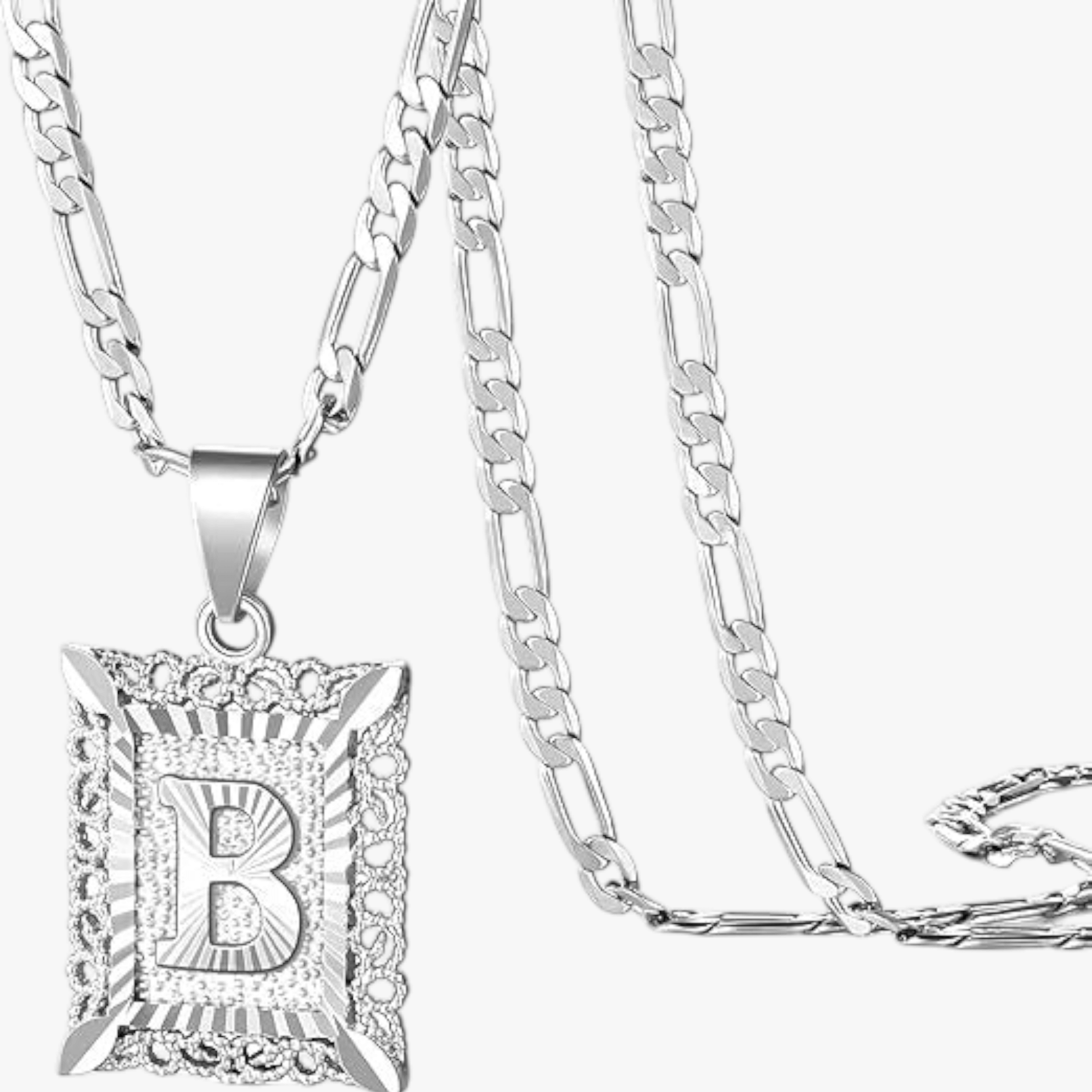 Square Initial Letter Necklace