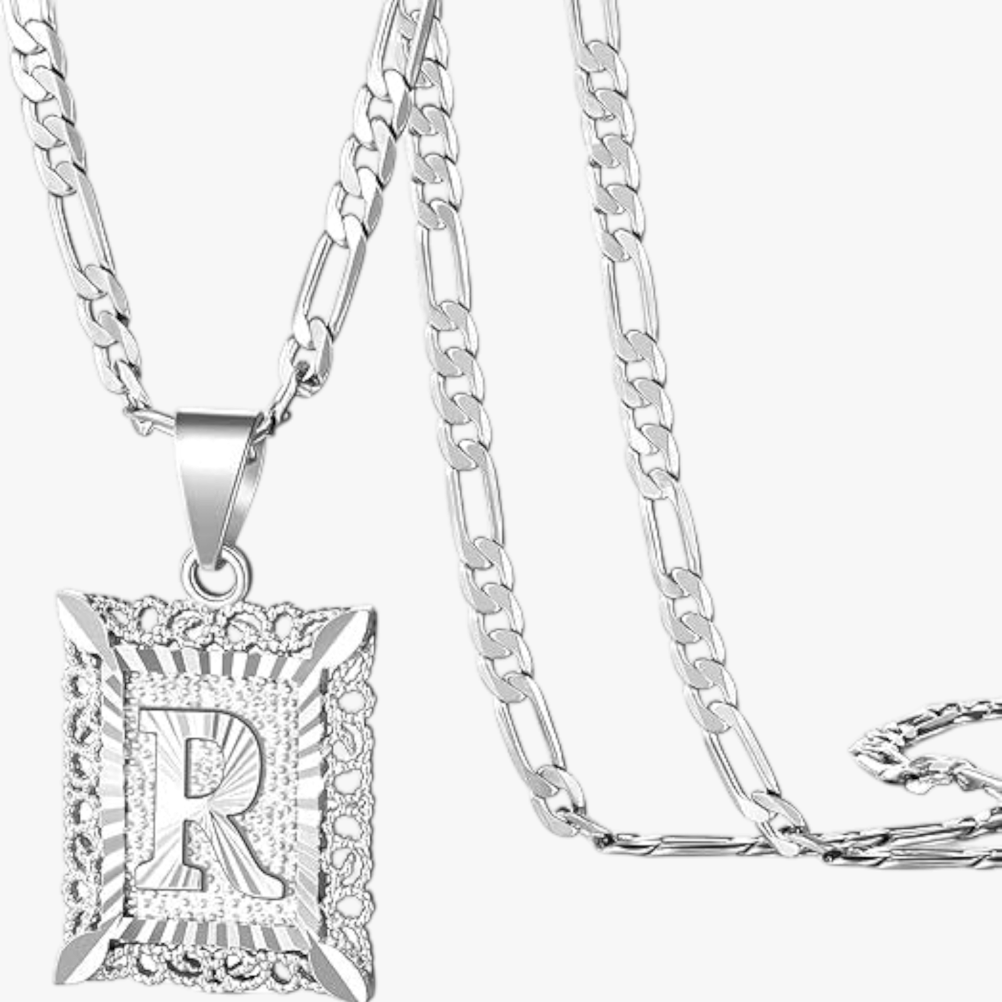 Square Initial Letter Necklace