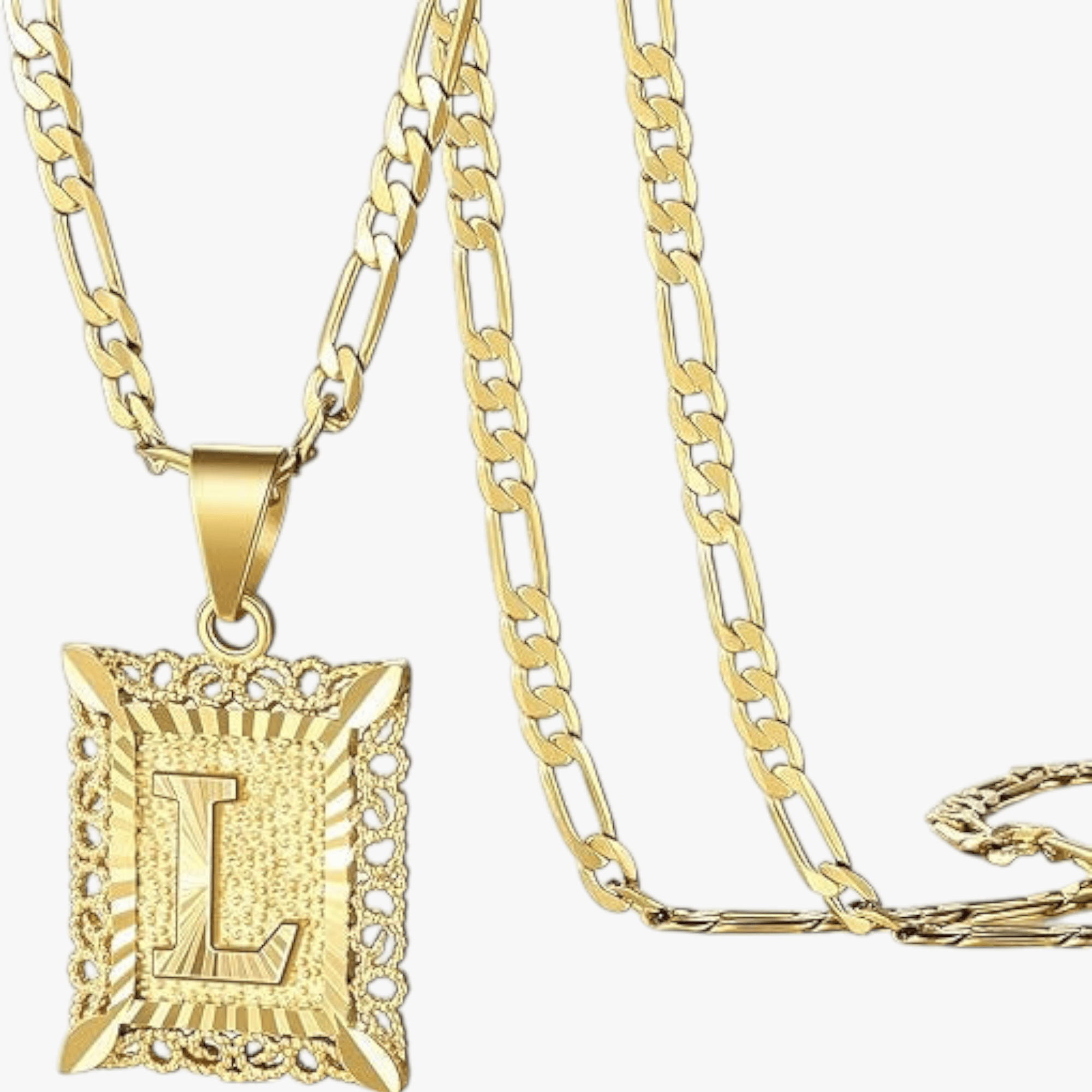Square Initial Letter Necklace