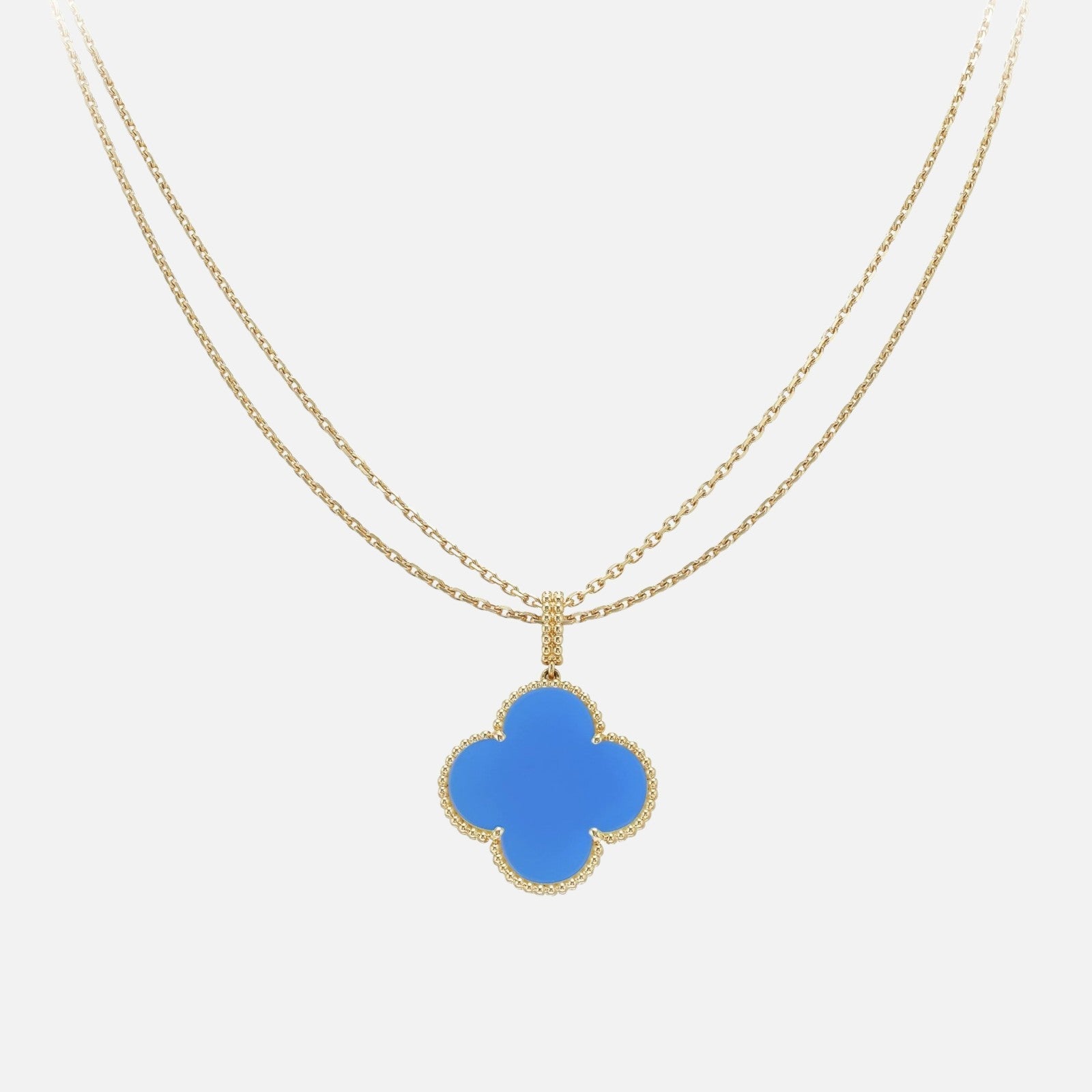 Lucky Clover Pendant Necklace – Long Chain