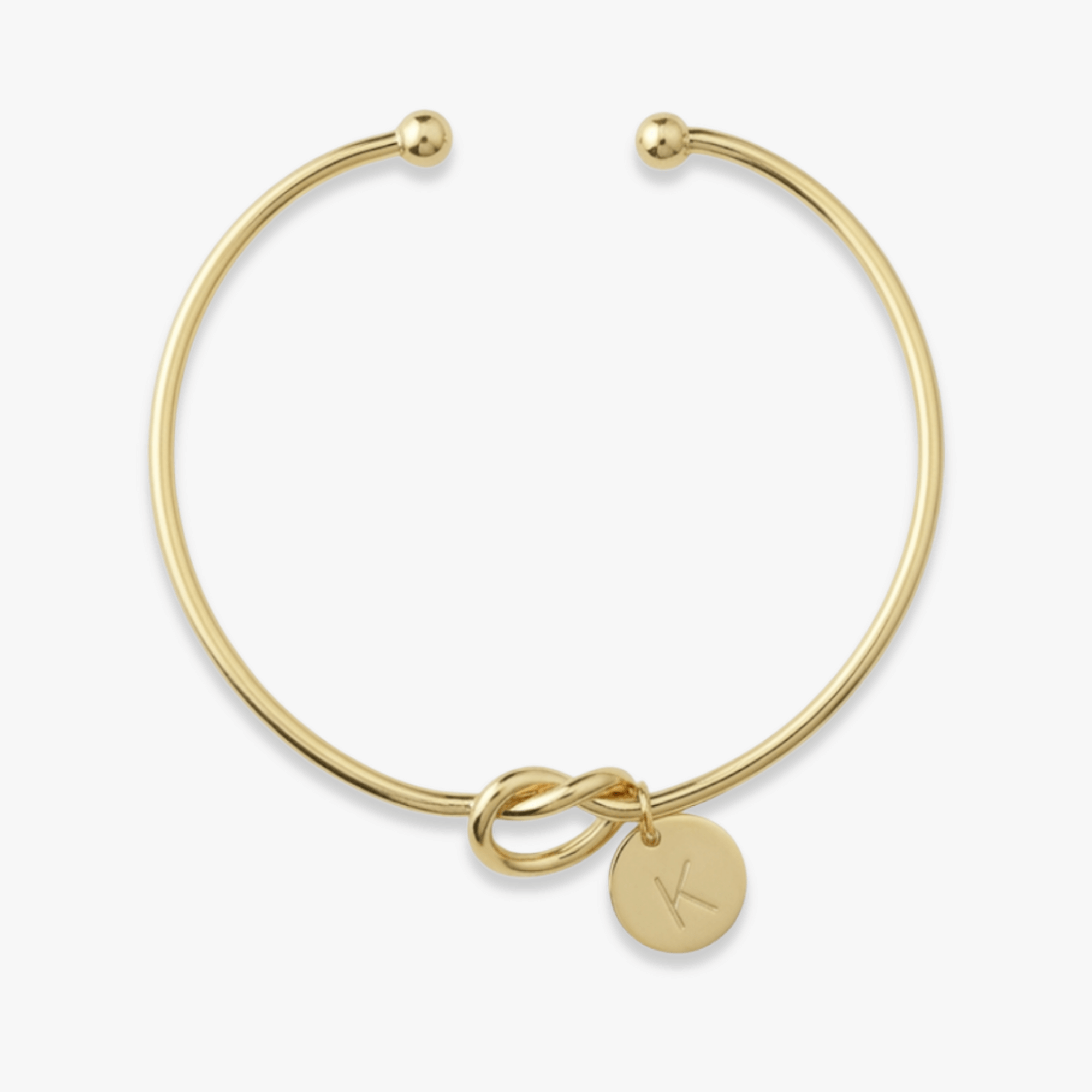 Personalized Knot Bangle Bracelet