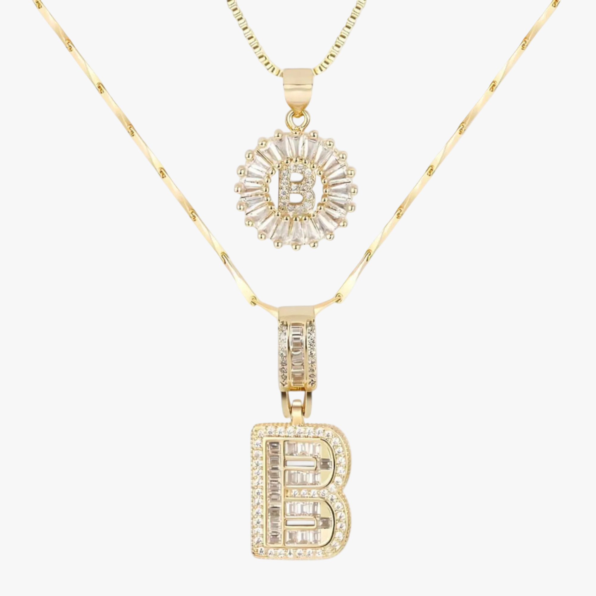 Initial Necklace A–Z Duo Set