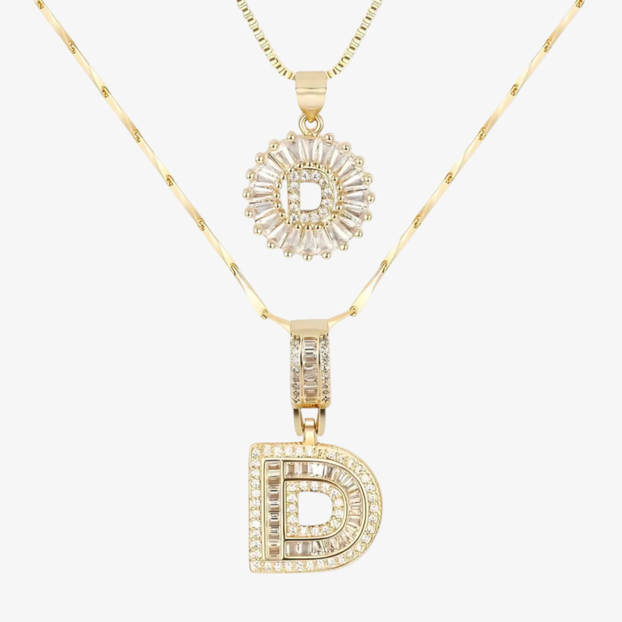 Initial Necklace A–Z Duo Set