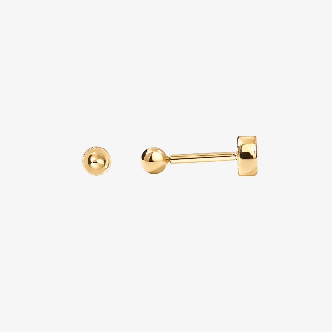 Sphere Flat Back Stud Earrings – Gold