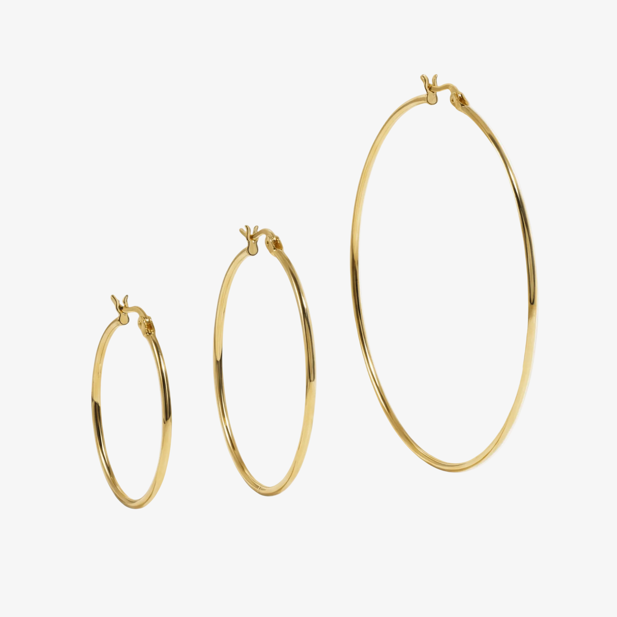 Classic Thin Hoop Earrings – Gold
