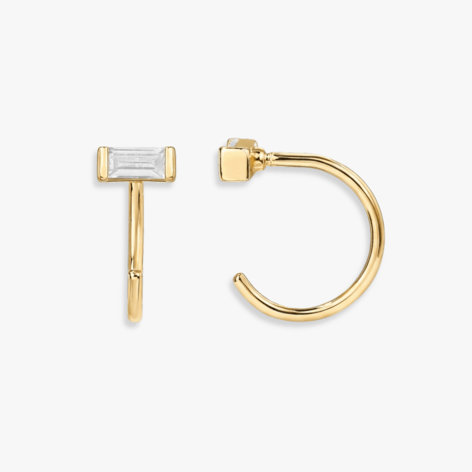 Half Hoop Huggie Earrings – Yellow Gold