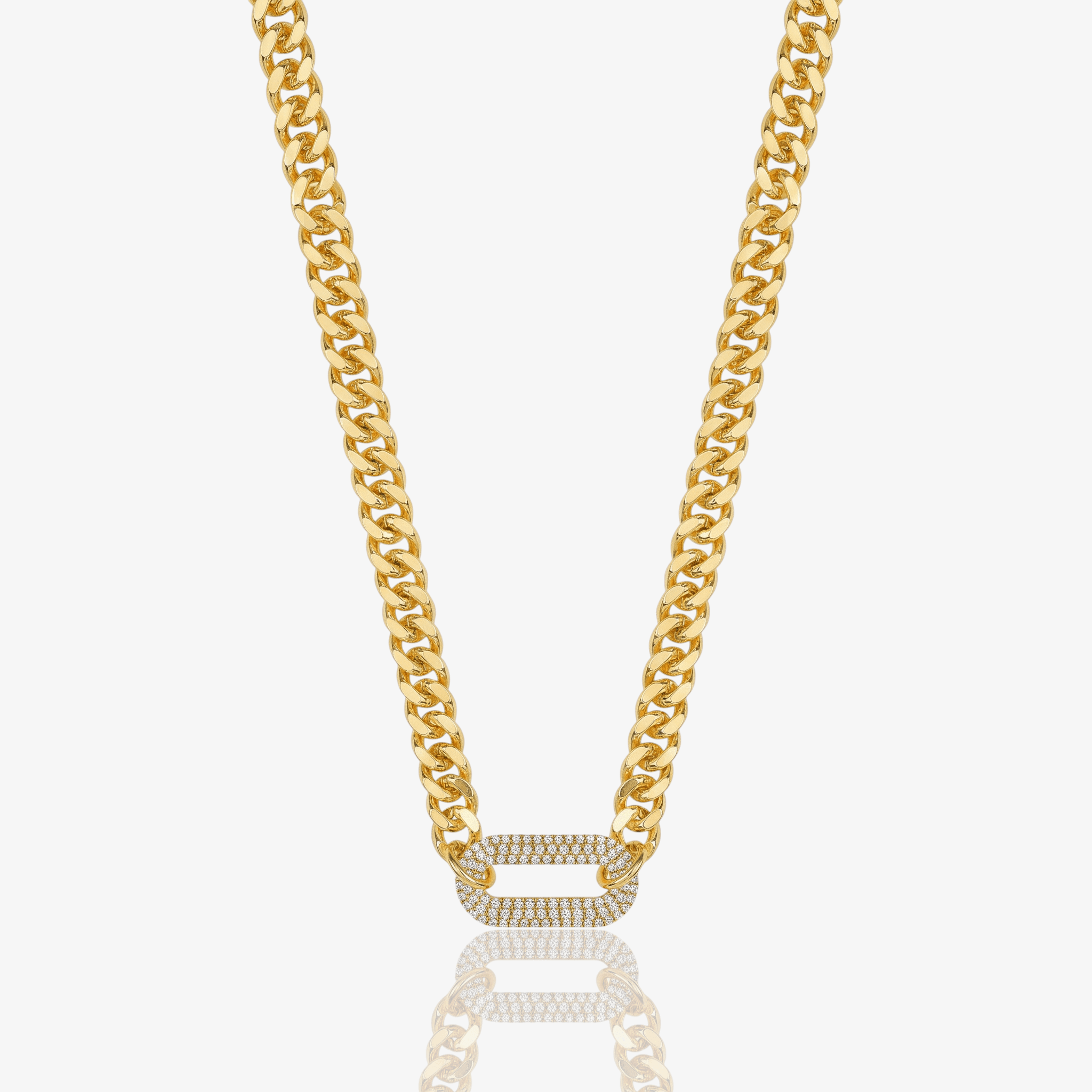 Cuban Halo Link Choker Necklace