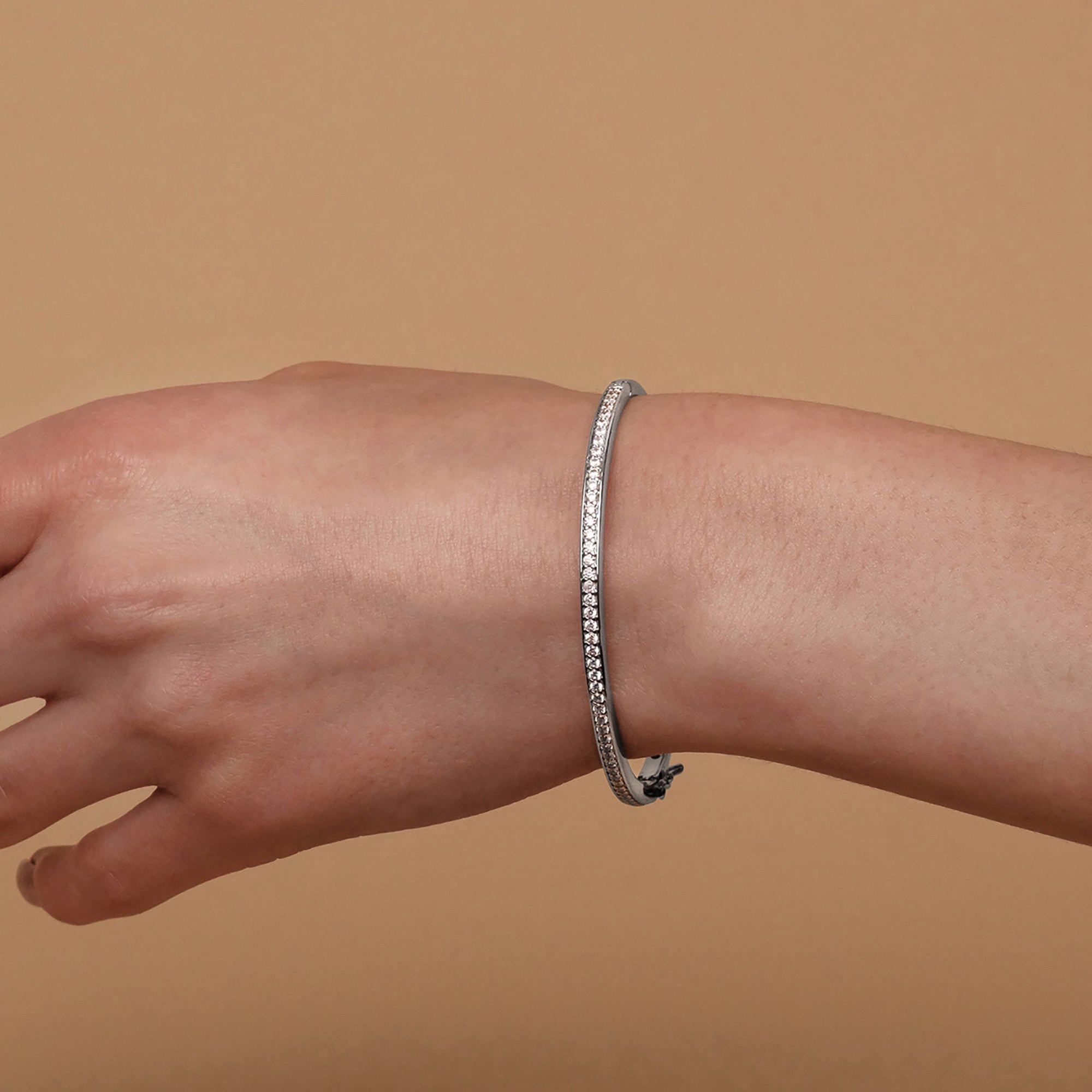 Sleek Stone Bangle Bracelet