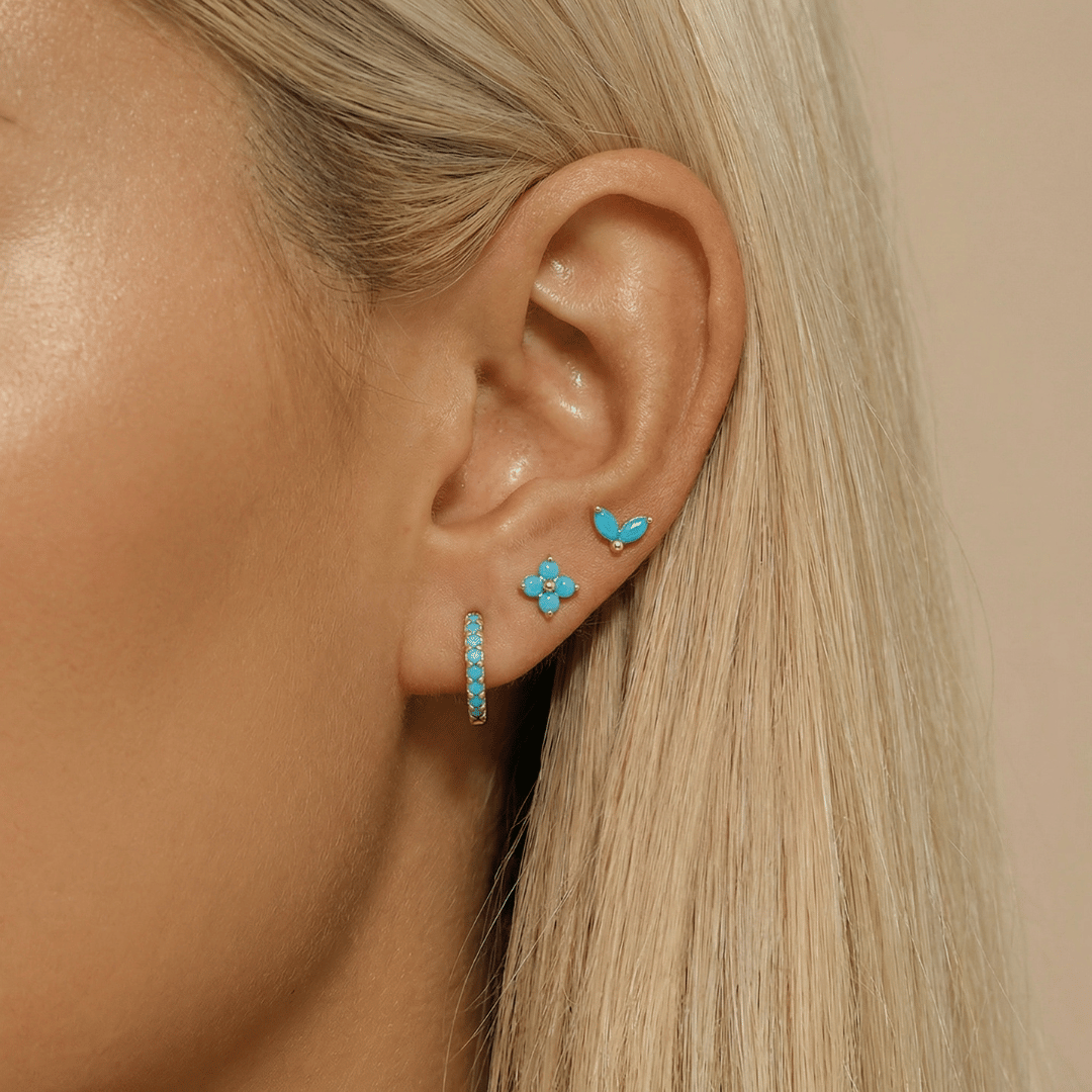 Dainty Tulip Hoop Earring Set