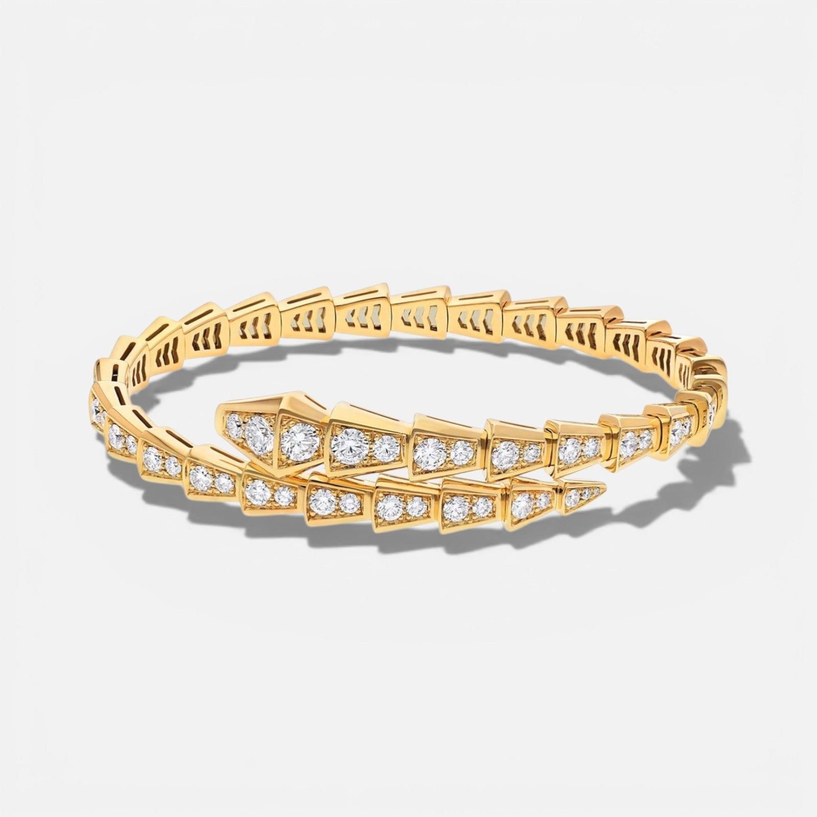 Serpent Pavé Bracelet – Gold