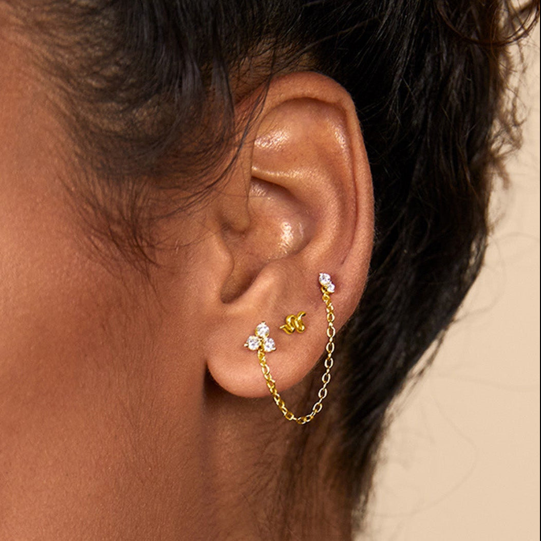 Celia Lotus Flat Back Stud Earrings