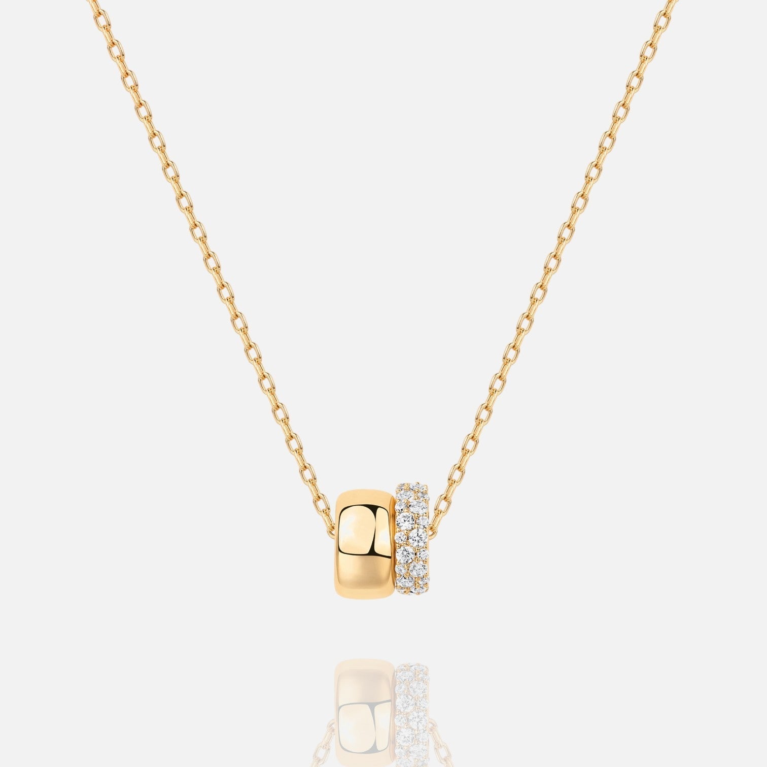 SoHo Twin Pendant Necklace – Yellow Gold