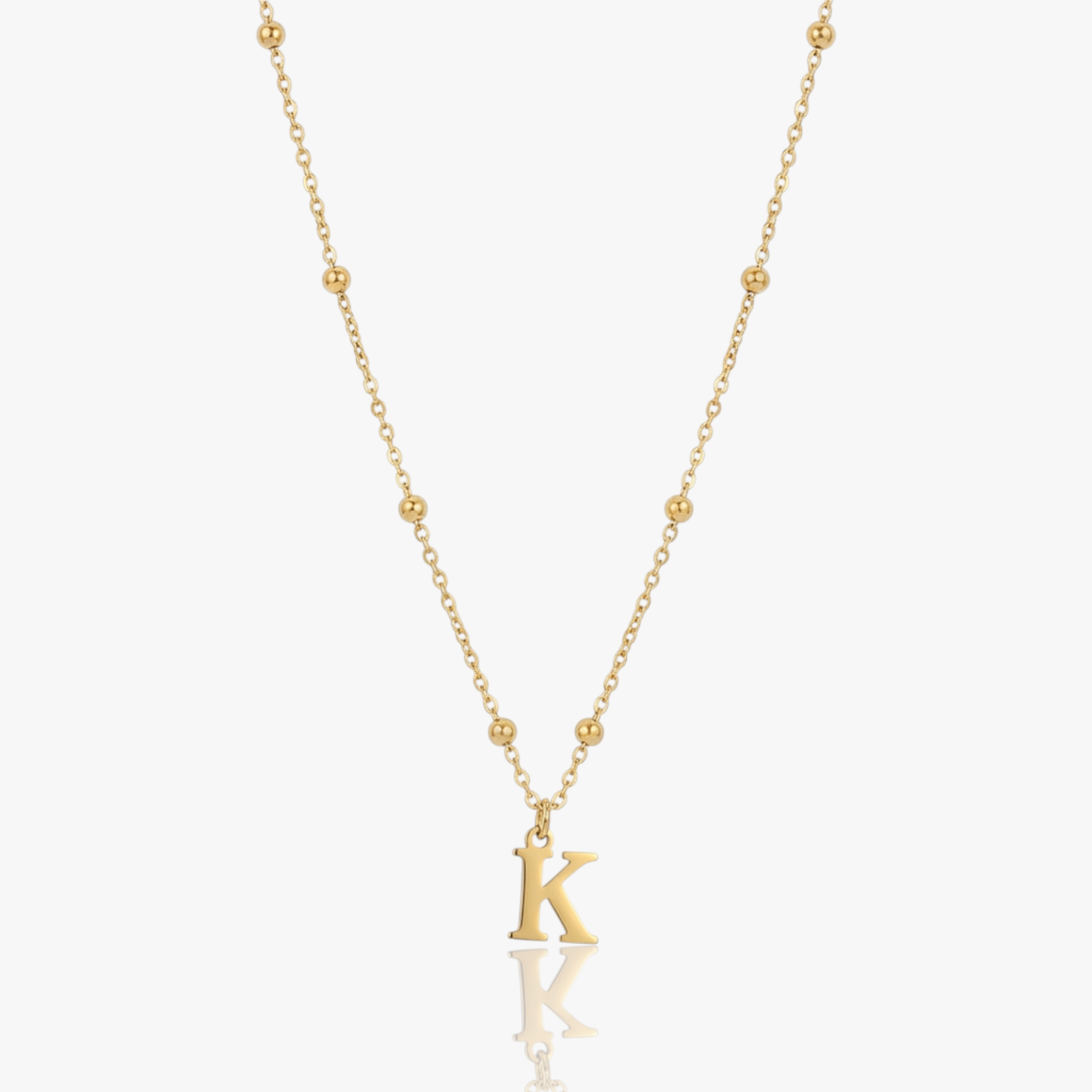 Dainty Satellite Initial Necklace – gold