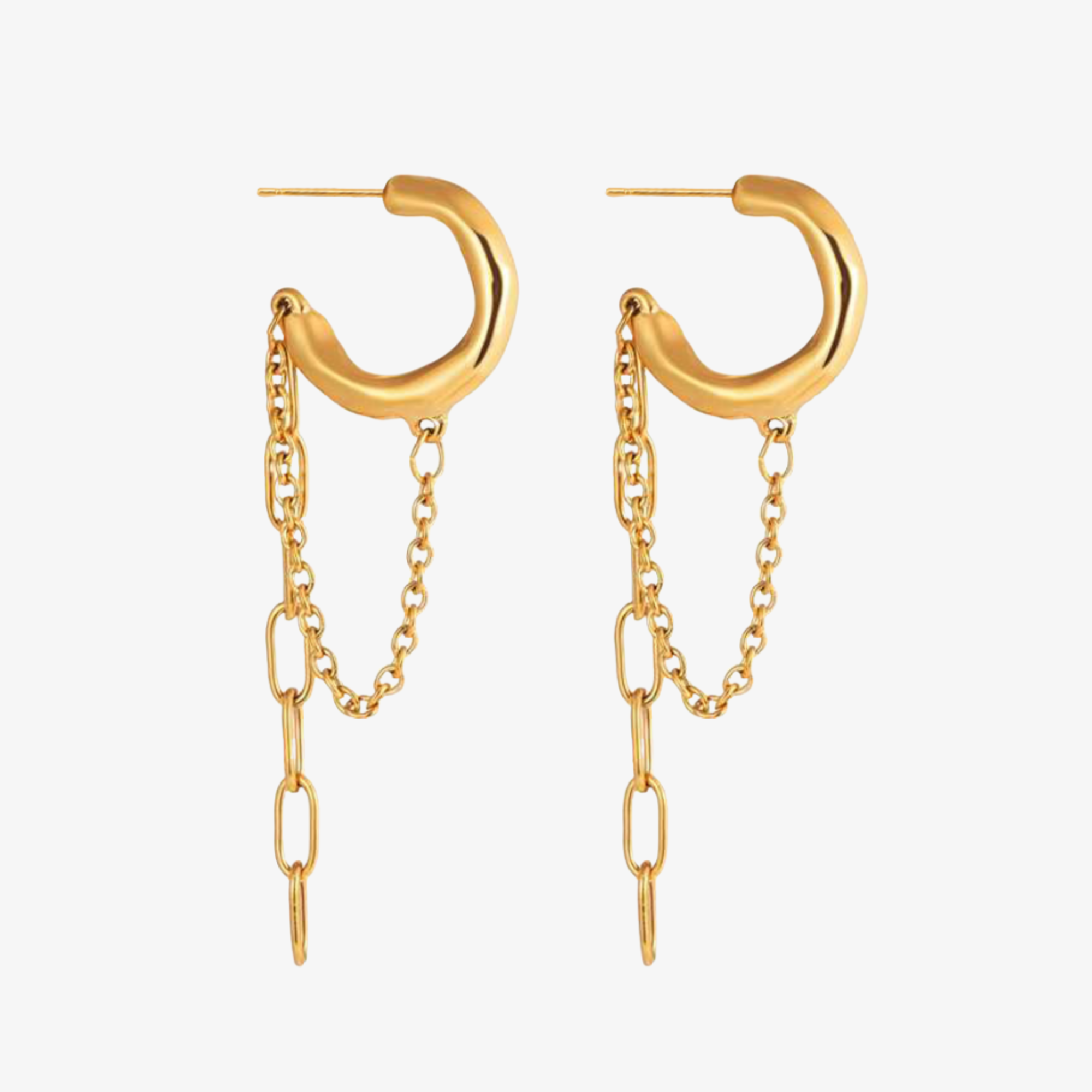 Colette Link Chain Hoops – 18k Yellow Gold