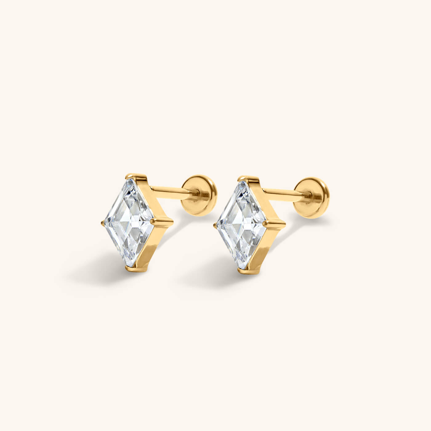 Celestial Crystal Lozenge Nap Earrings – Gold
