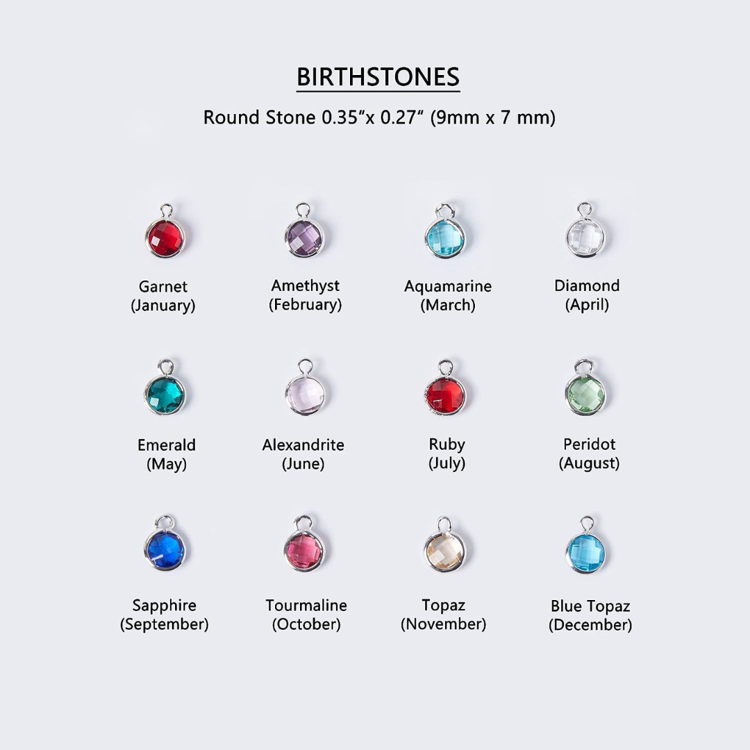 Custom Birthstone Coin Name Necklace