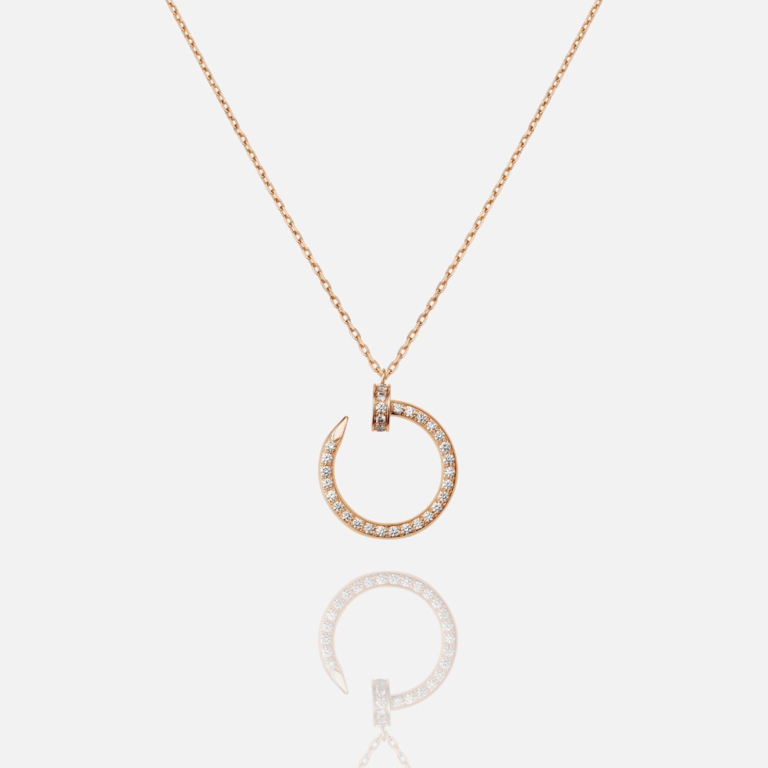 Pavé Nail Pendant Necklace