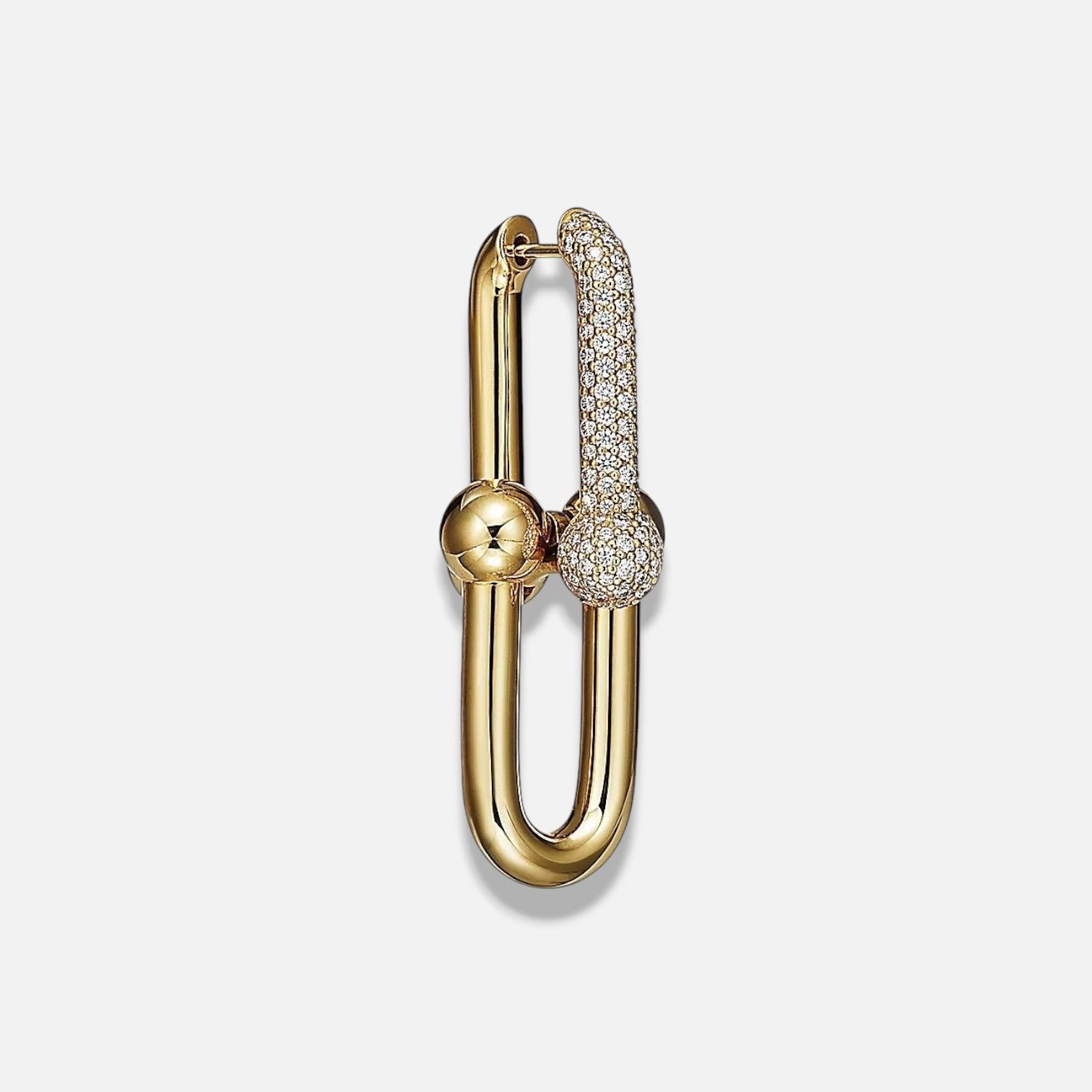 Serelis Pavé Link Hoop Earrings