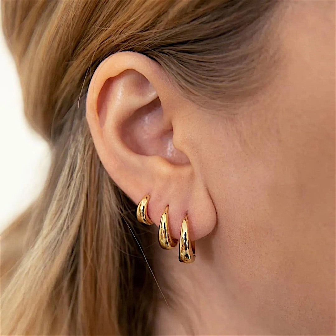 Nova Chunky Hoop Earrings Trio Set