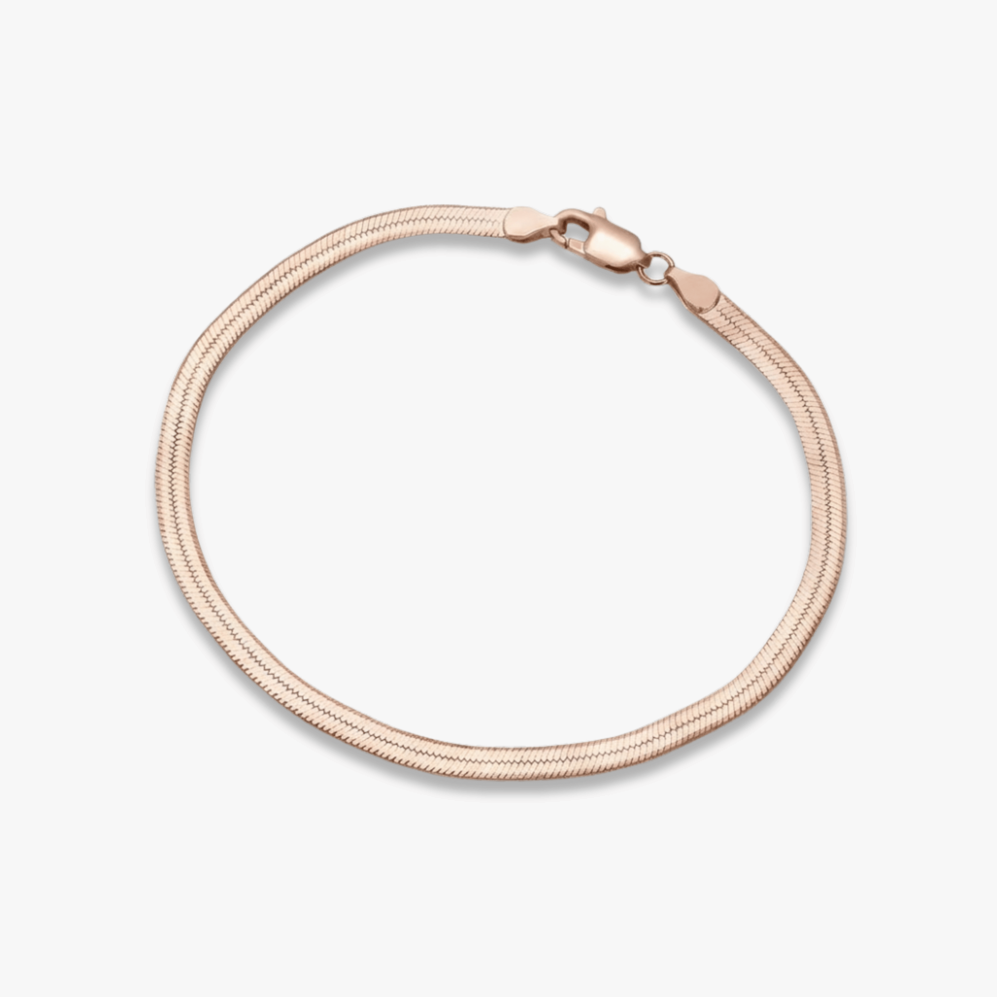 Flat Herringbone Chain Bracelet – Rose Gold