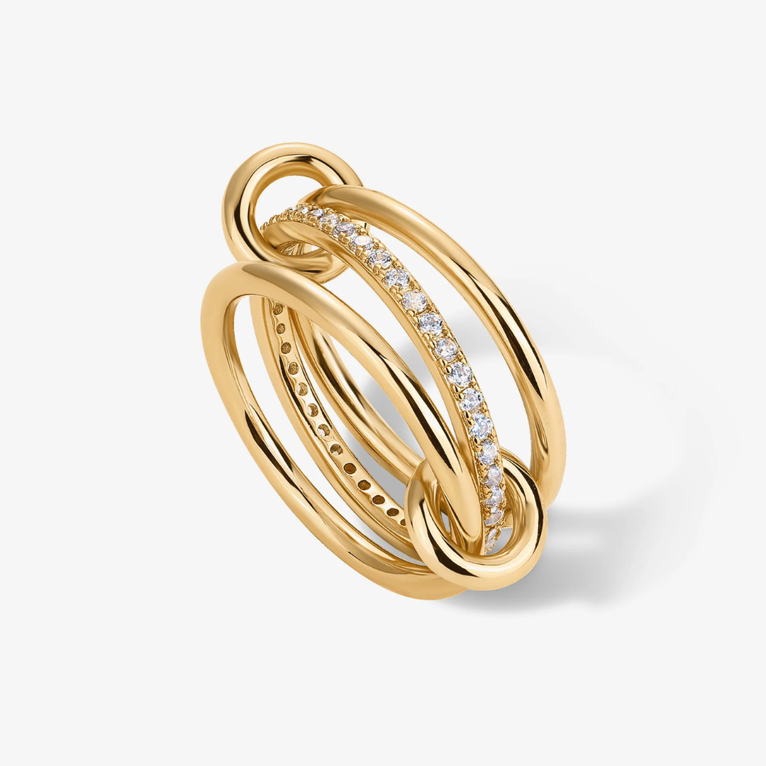 Interlocked Stackable Ring – Gold