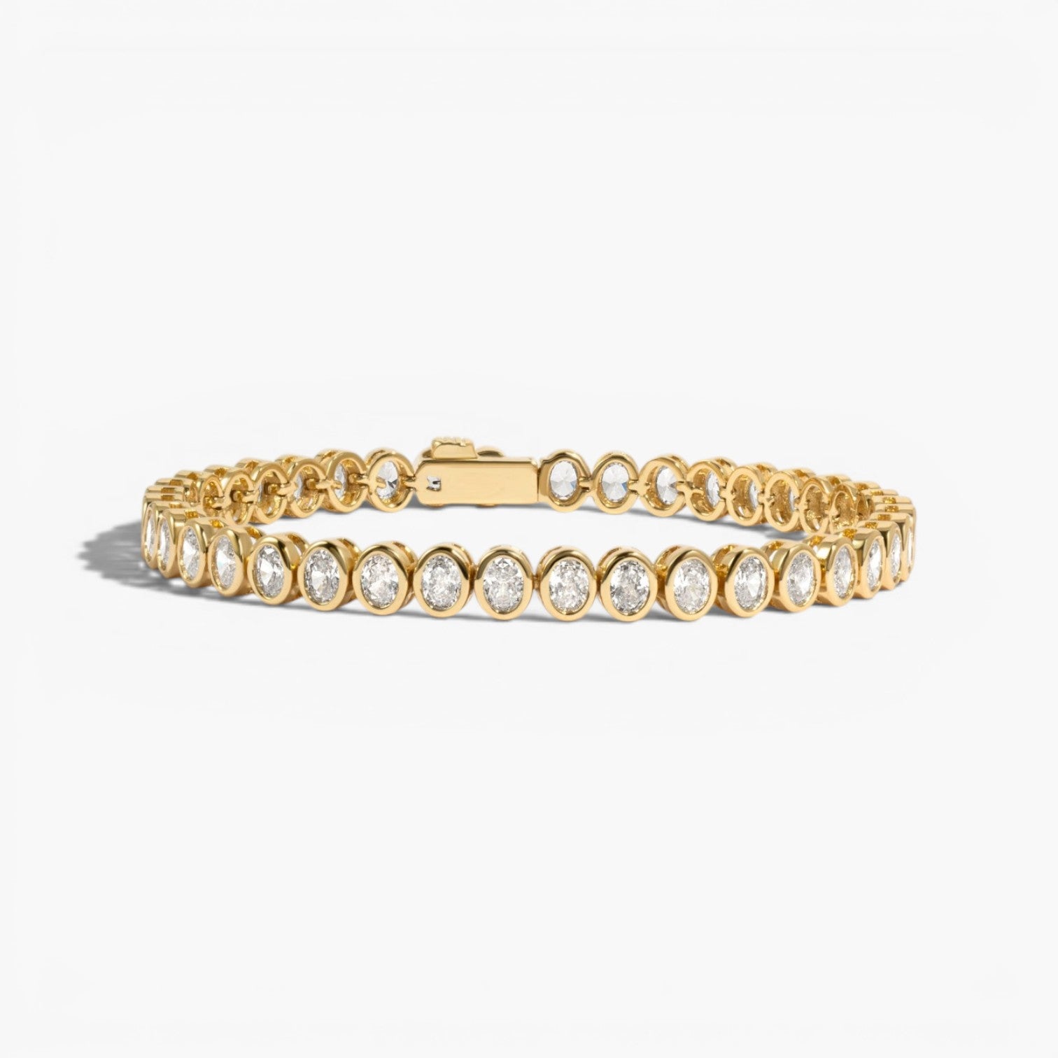 Oval Bezel CZ Tennis Bracelet