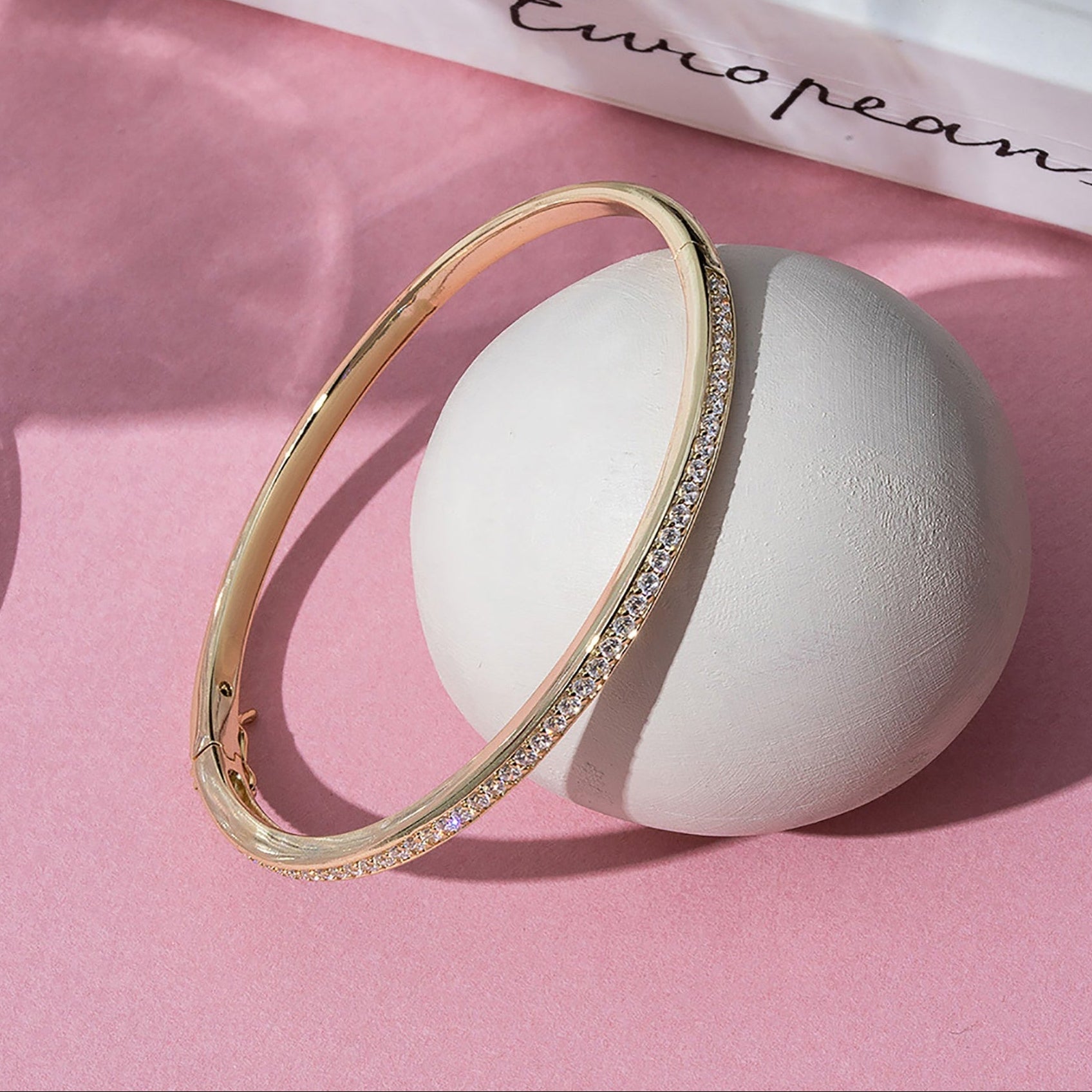 Sleek Stone Bangle Bracelet