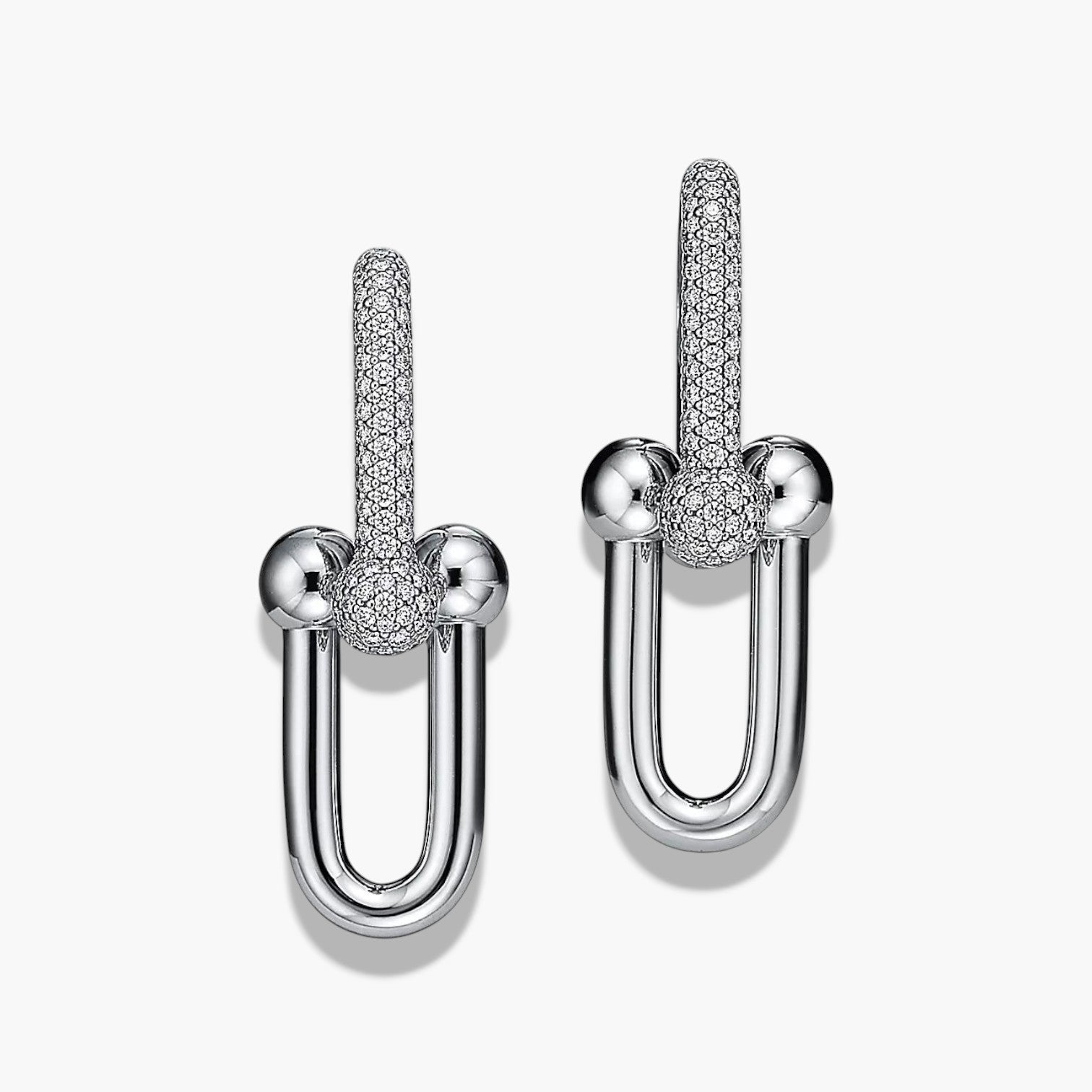 Pavé Diamond Link Statement Earrings