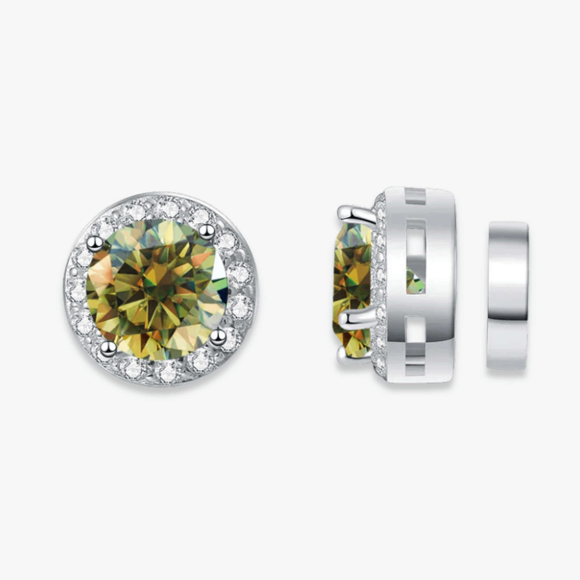 Magnetic Round Moissanite Earrings
