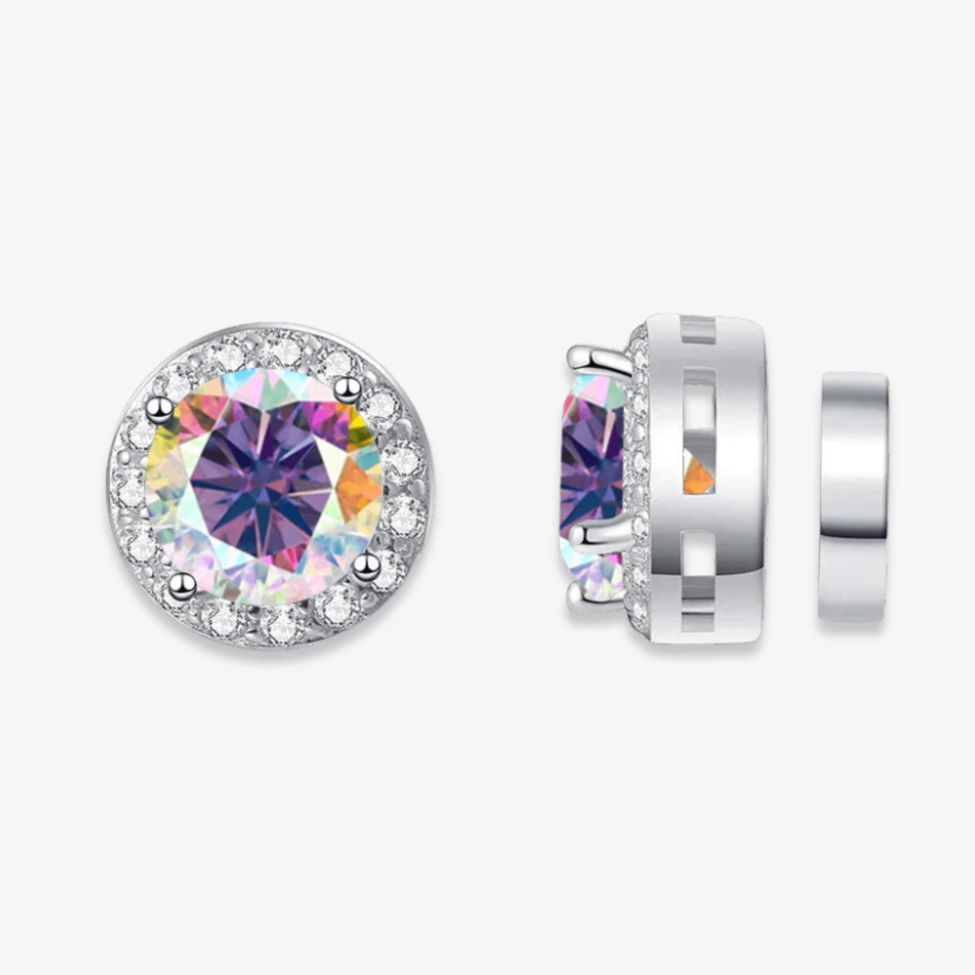 Magnetic Round Moissanite Earrings