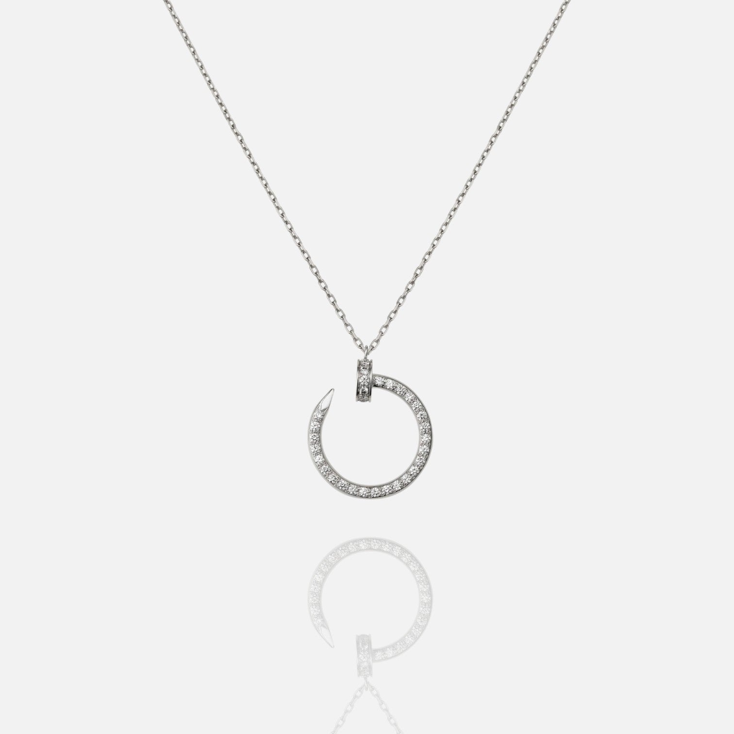 Pavé Nail Pendant Necklace