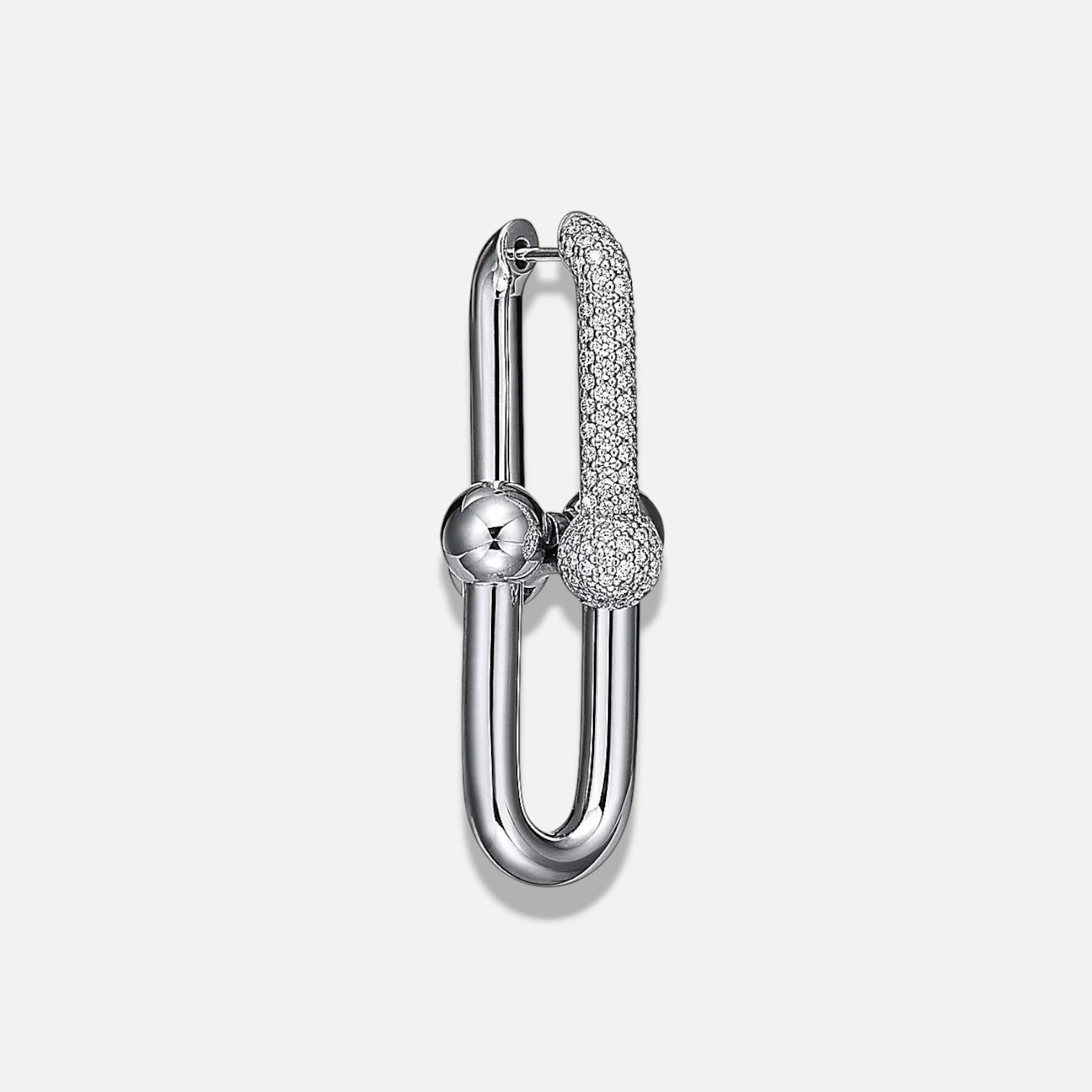 Serelis Pavé Link Hoop Earrings