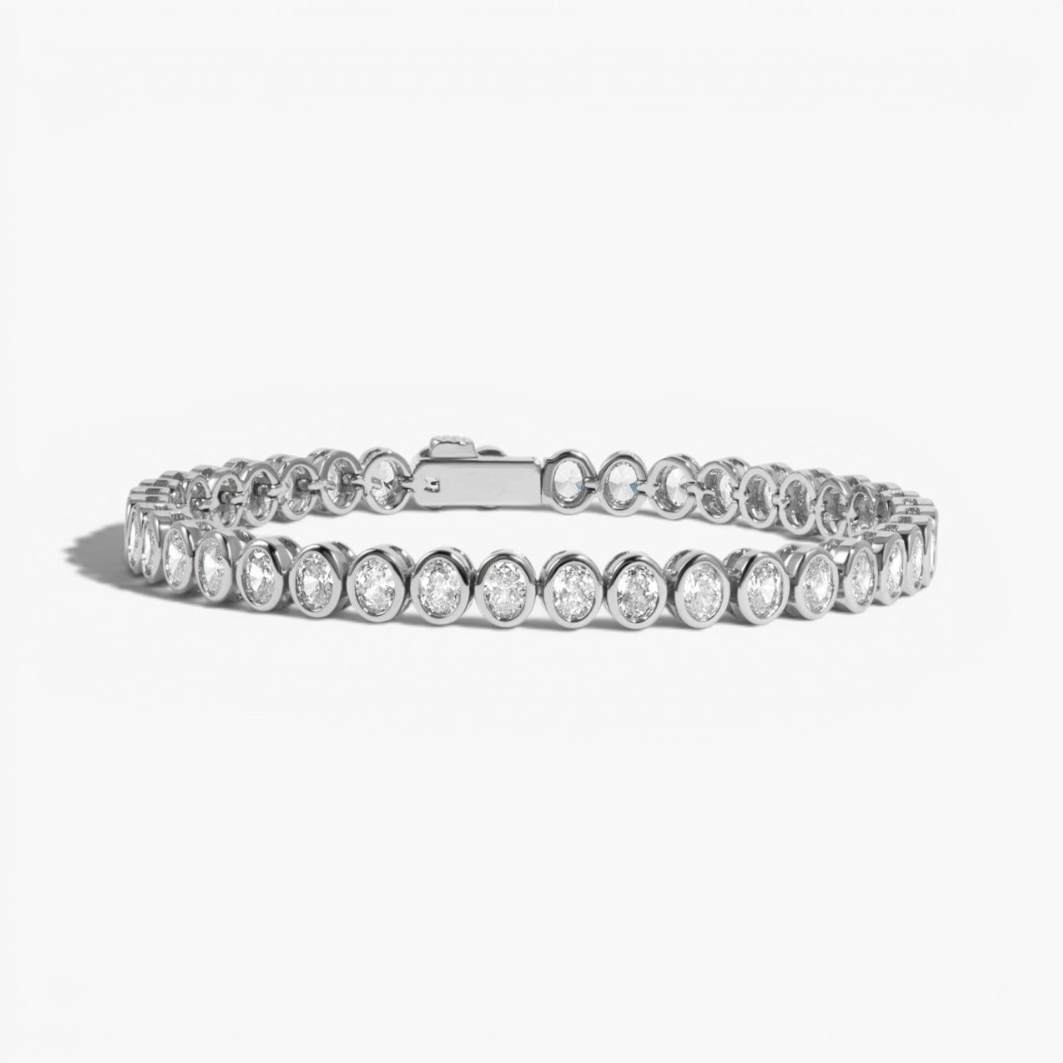 Oval Bezel CZ Tennis Bracelet