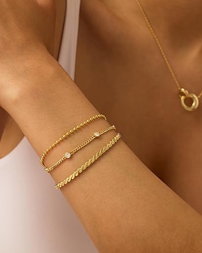 Dainty Stone Bracelet Trio
